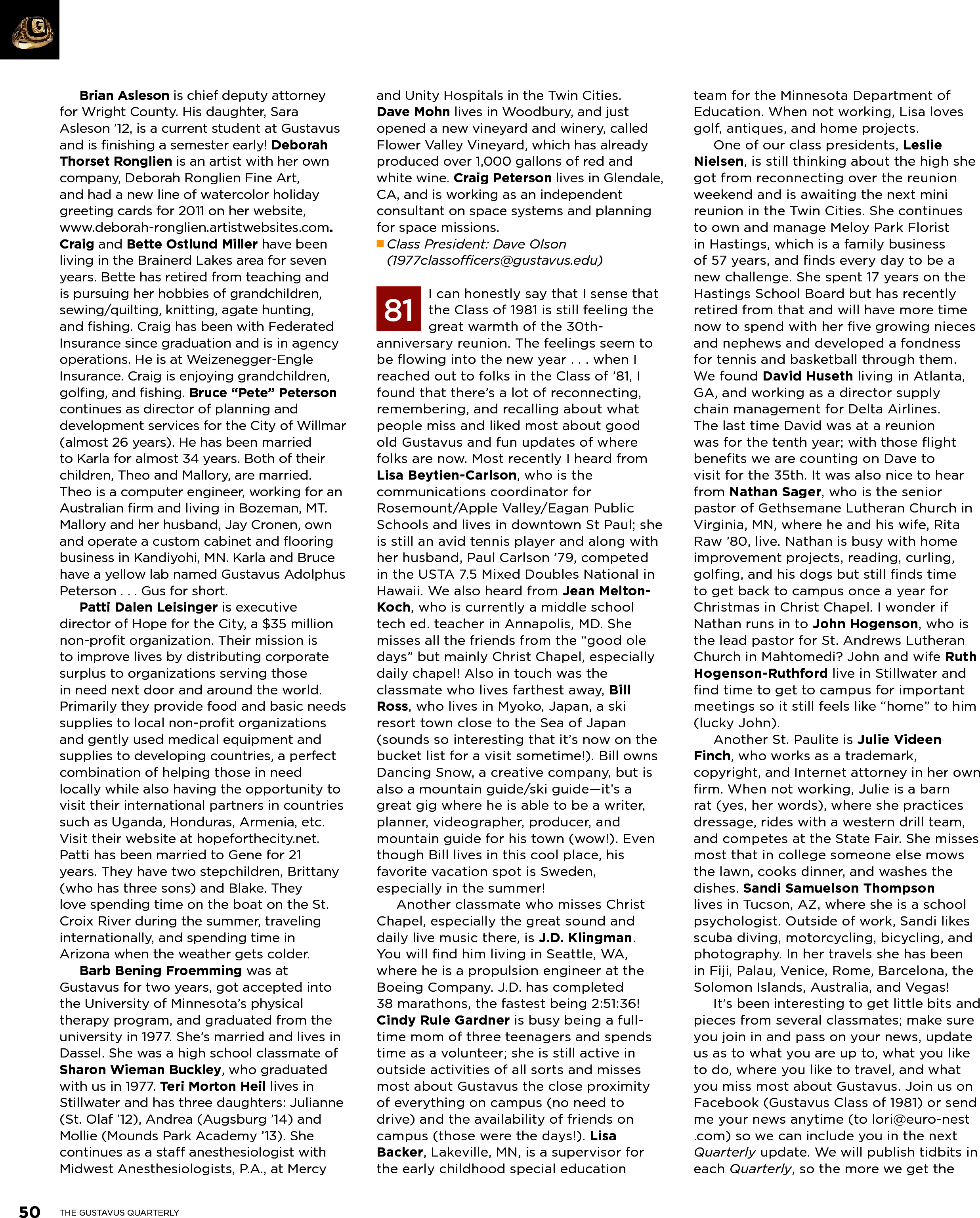 quarterly page