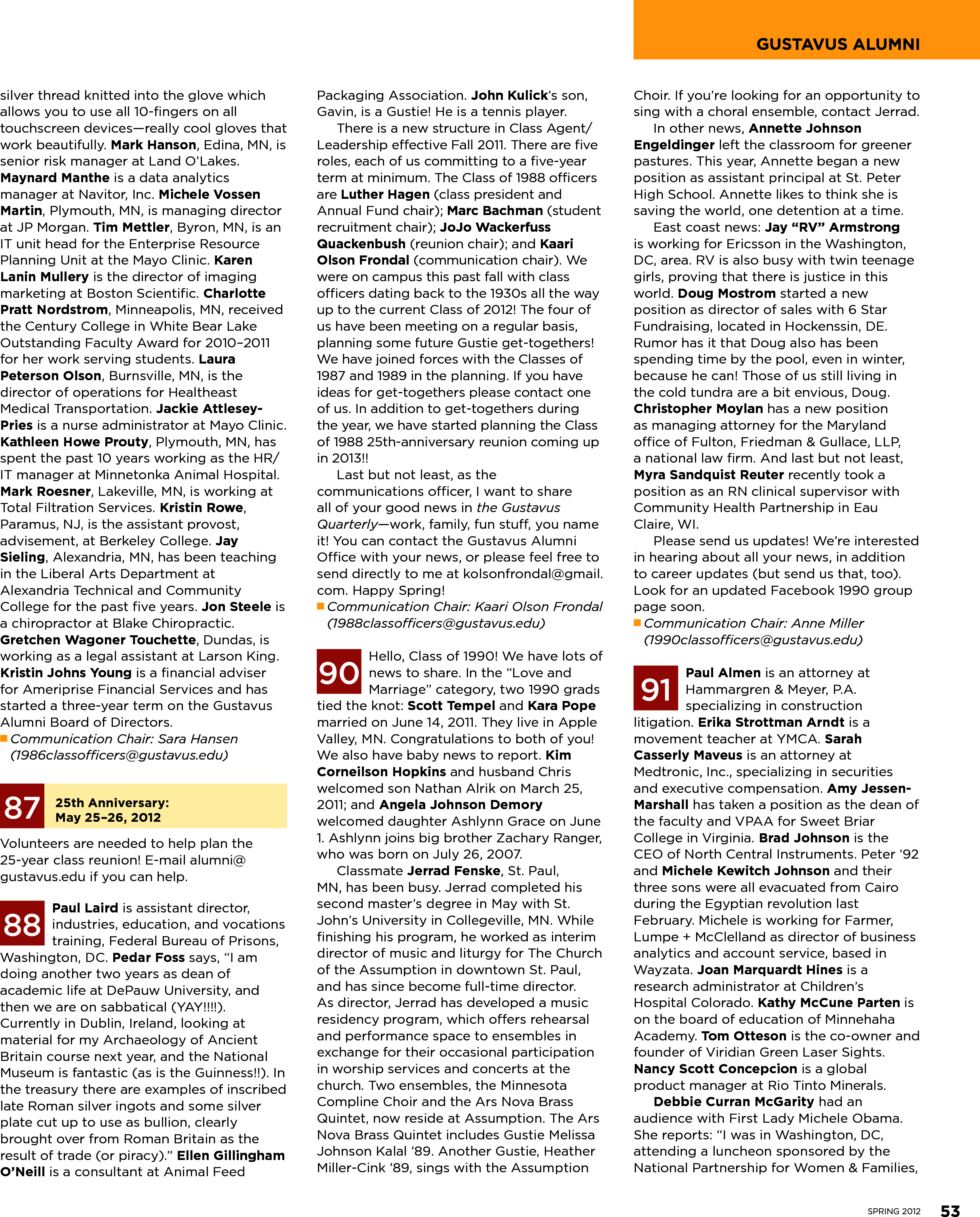 quarterly page