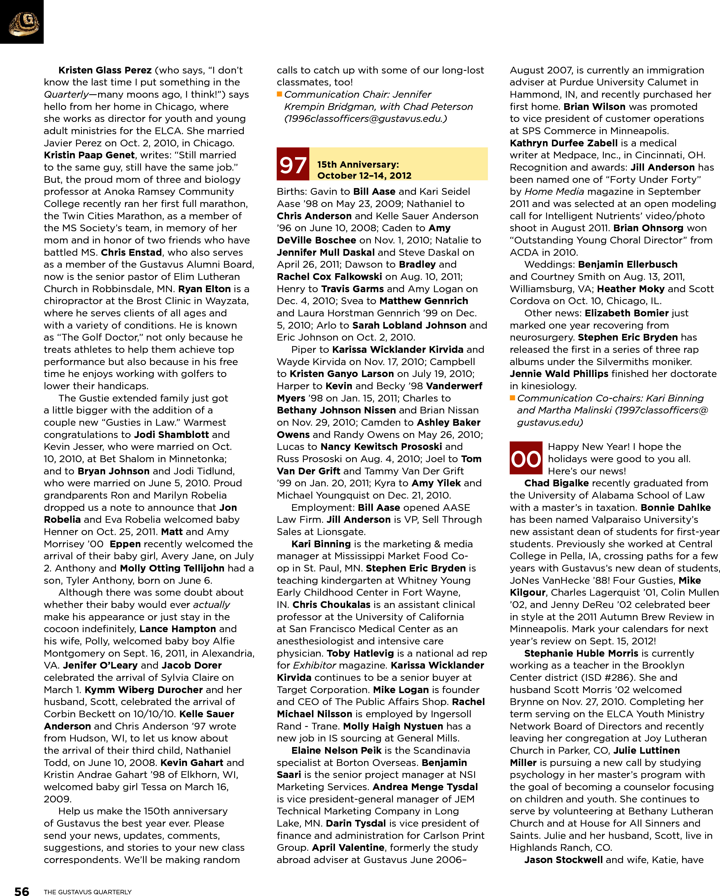 quarterly page