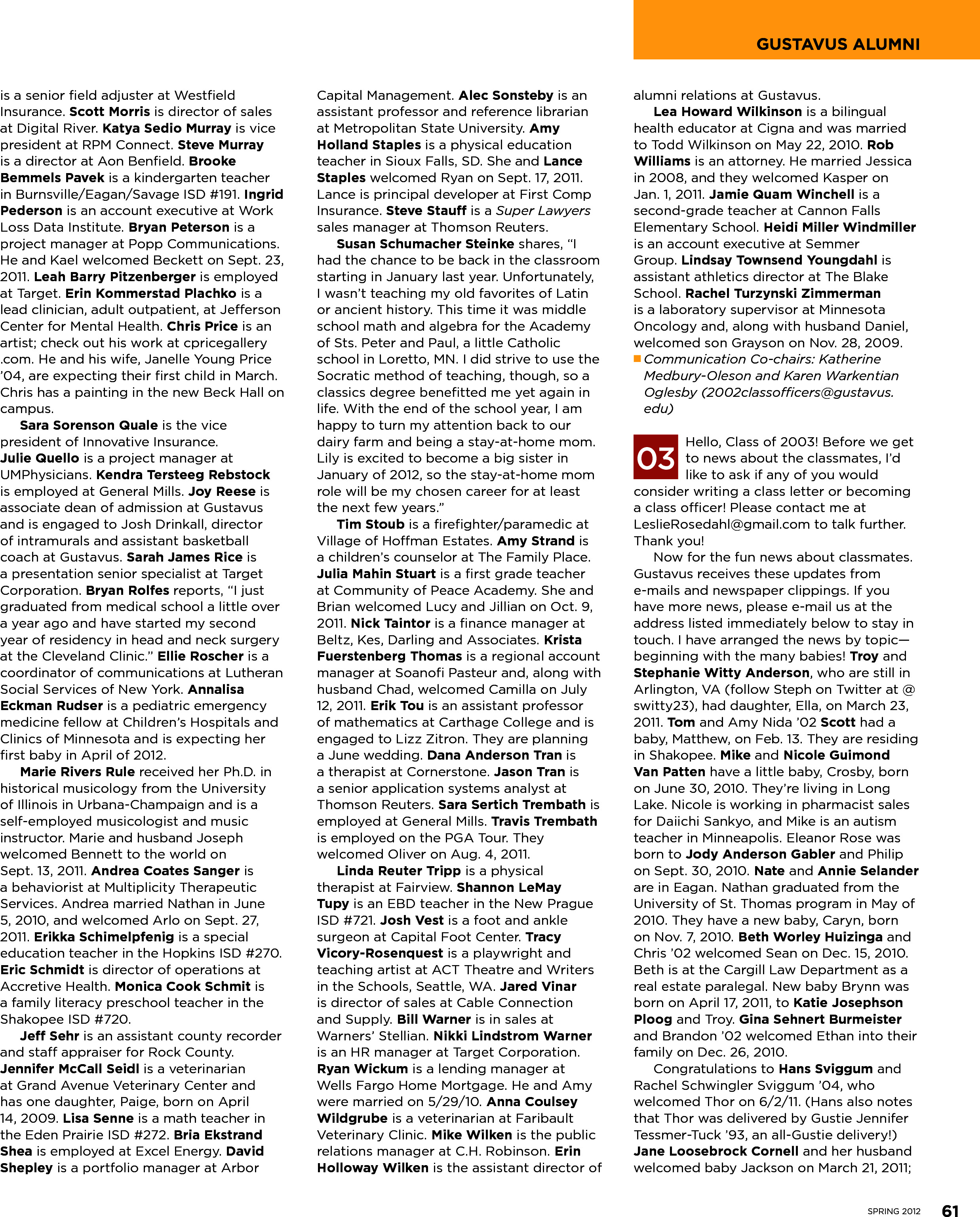 quarterly page