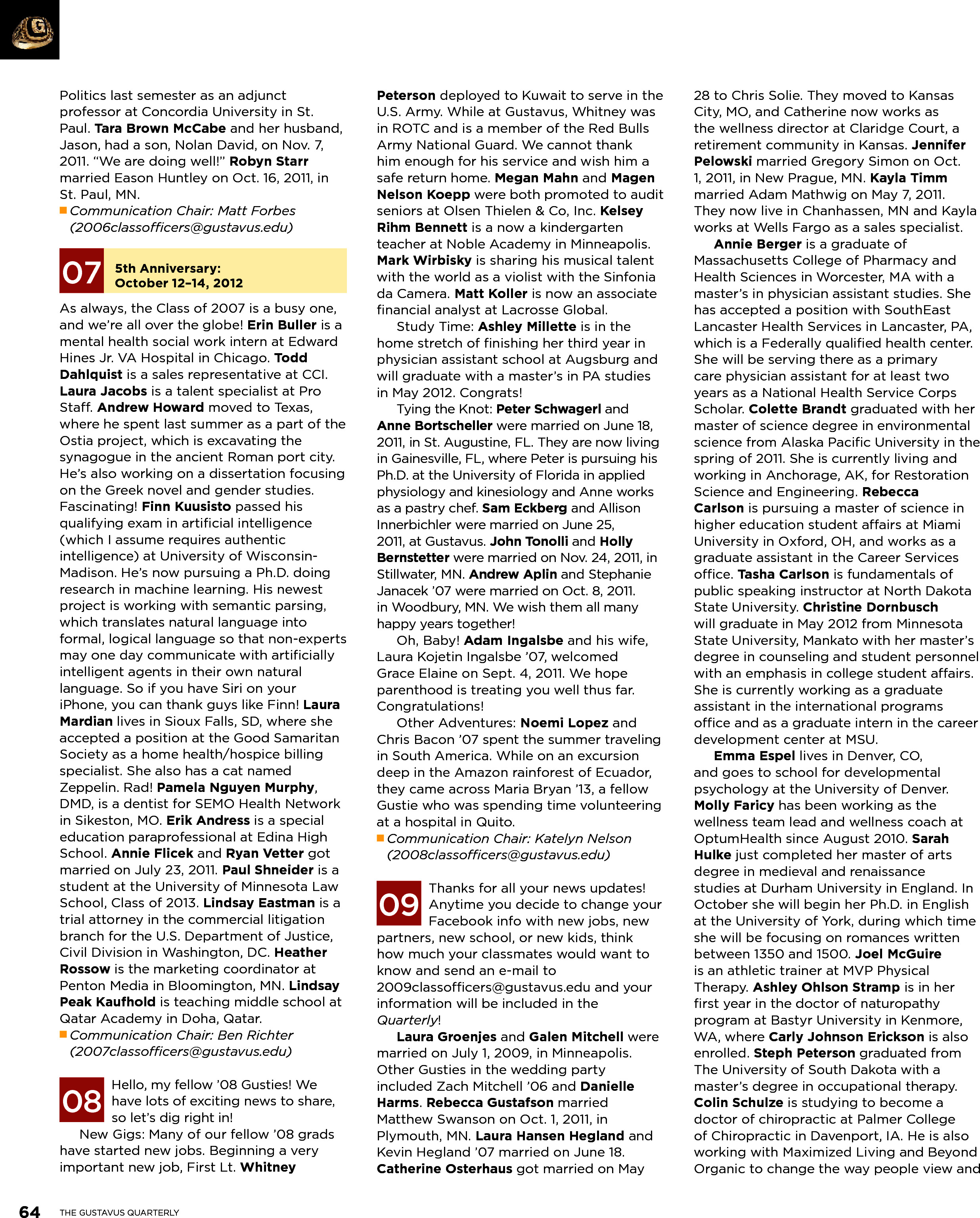 quarterly page