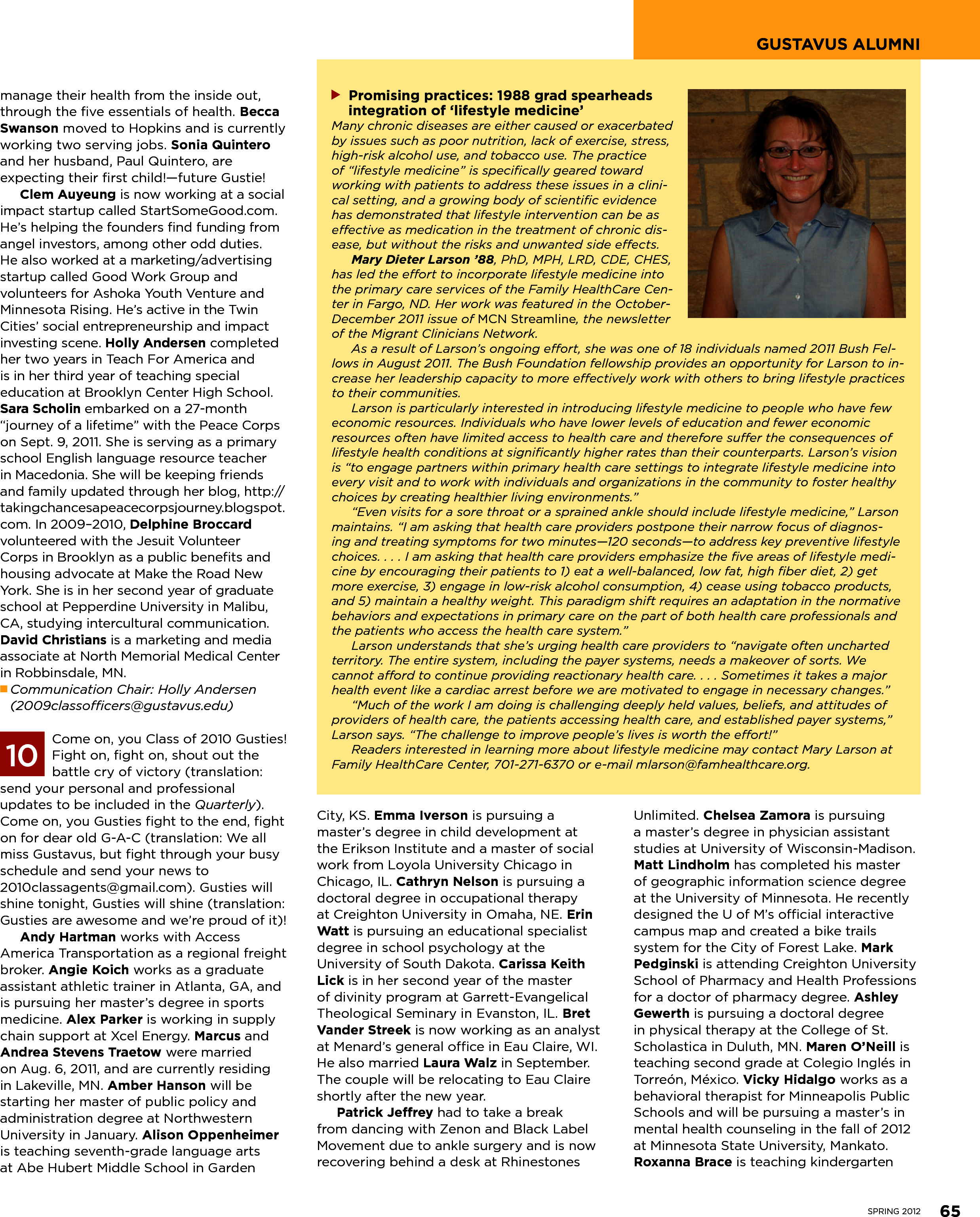 quarterly page