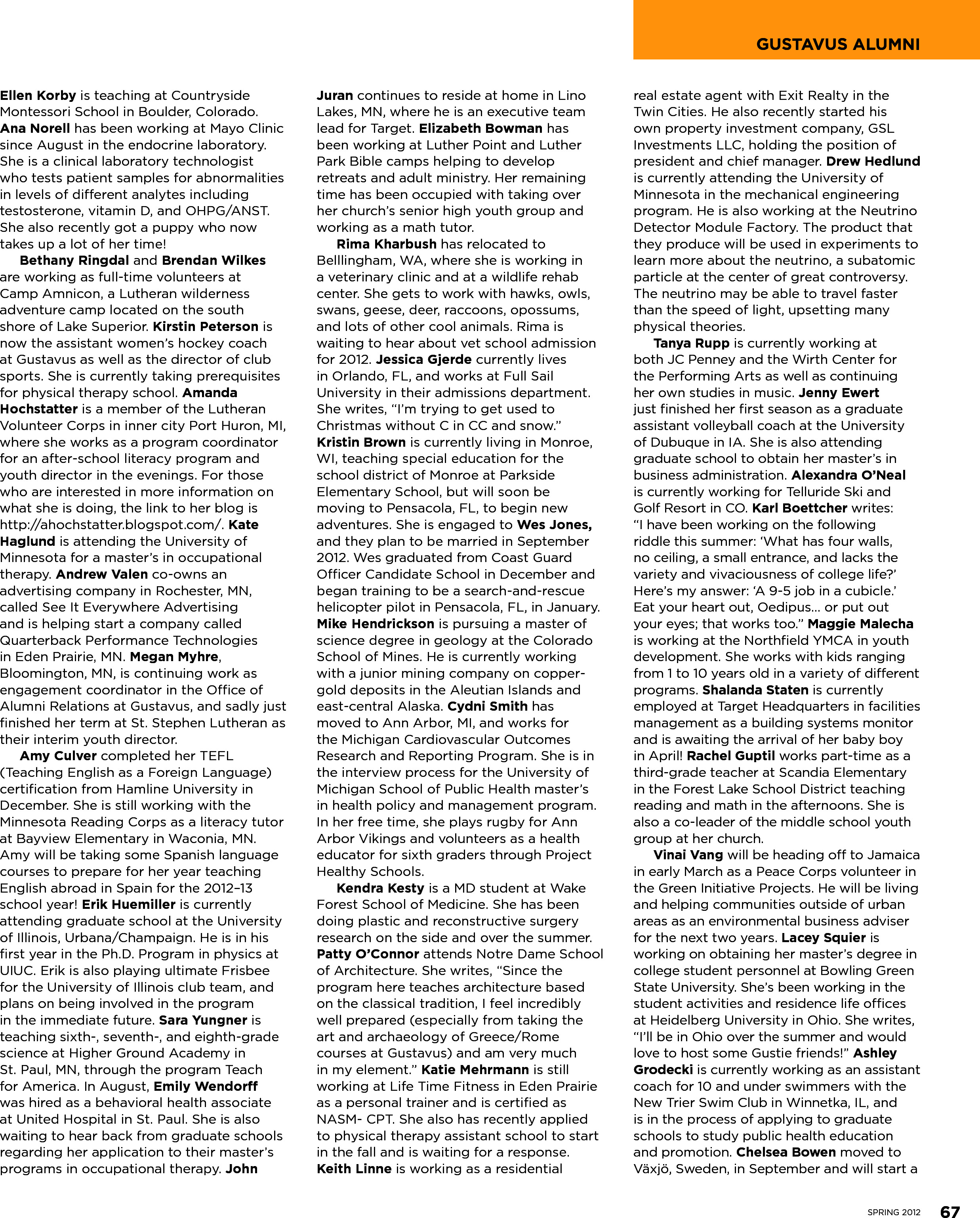 quarterly page
