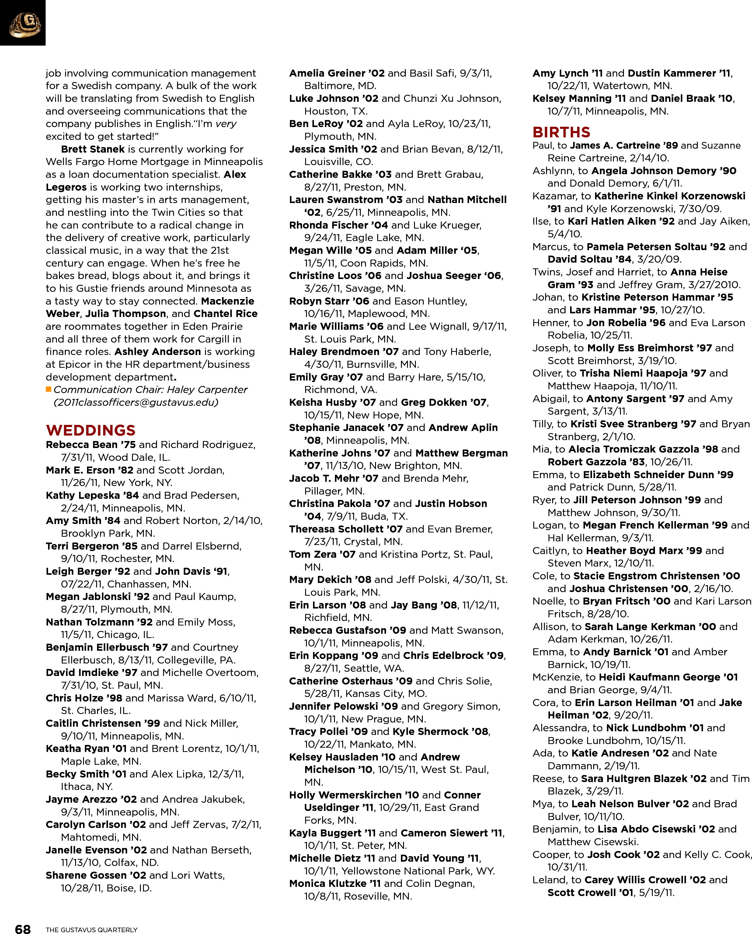 quarterly page