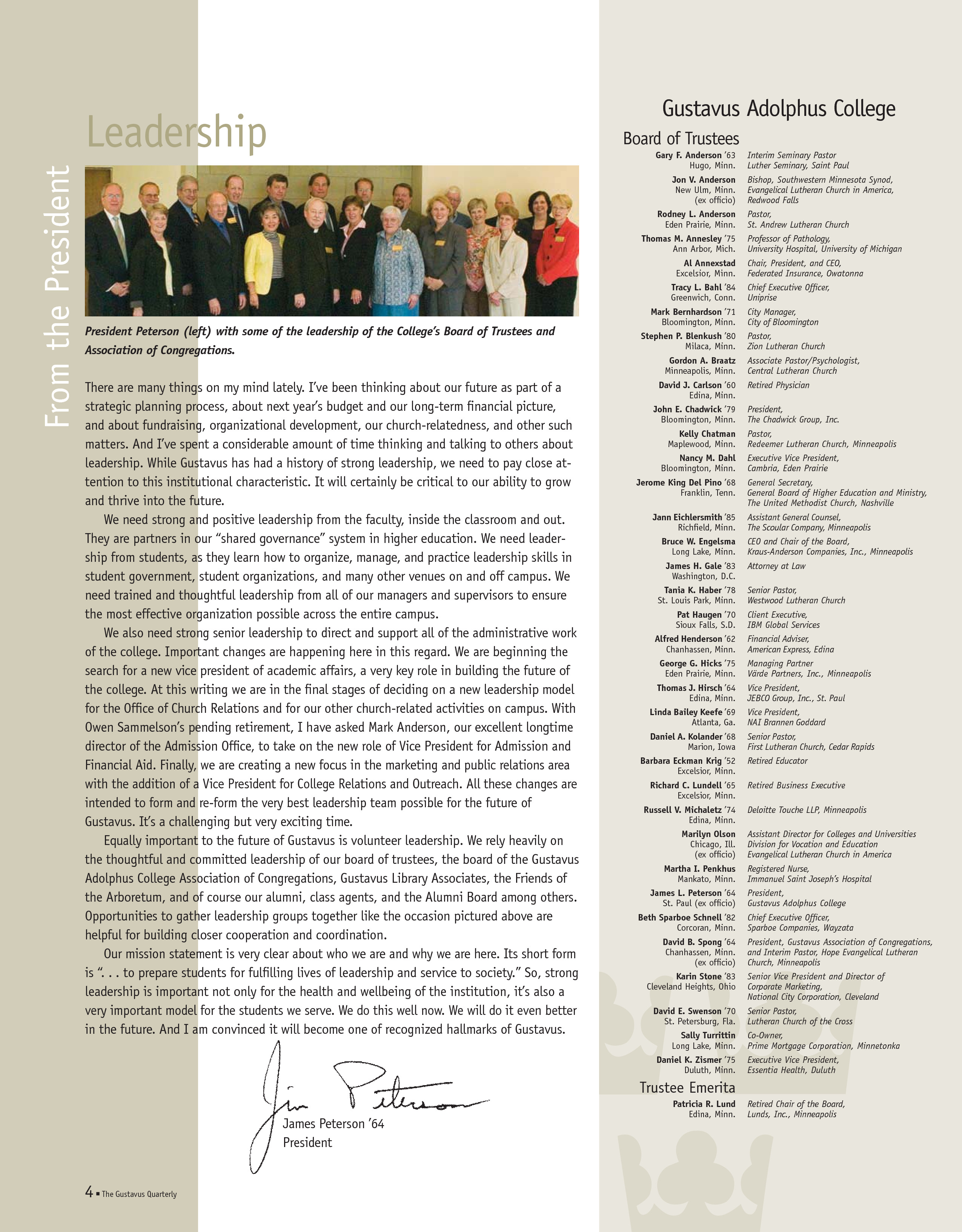 quarterly page