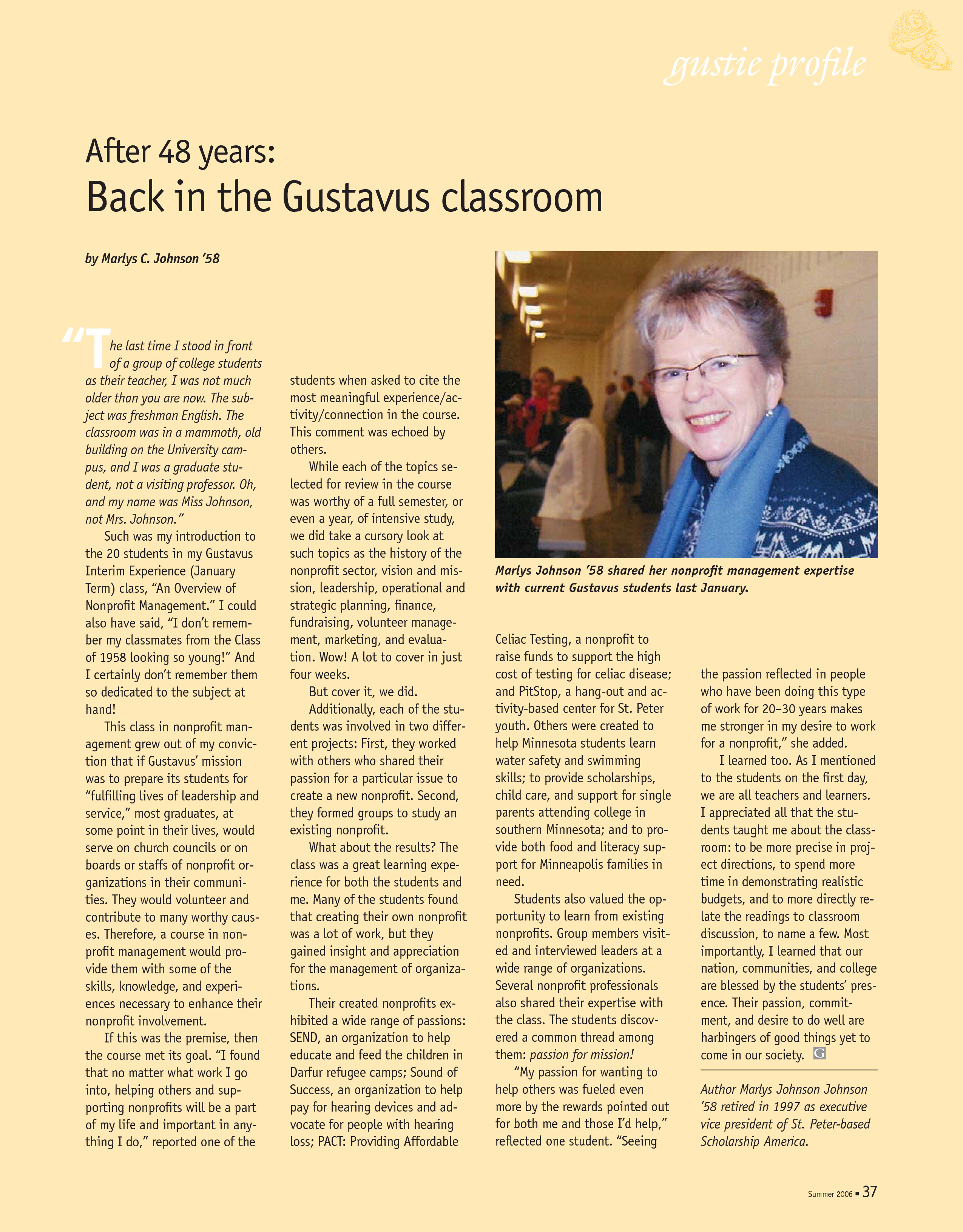 quarterly page