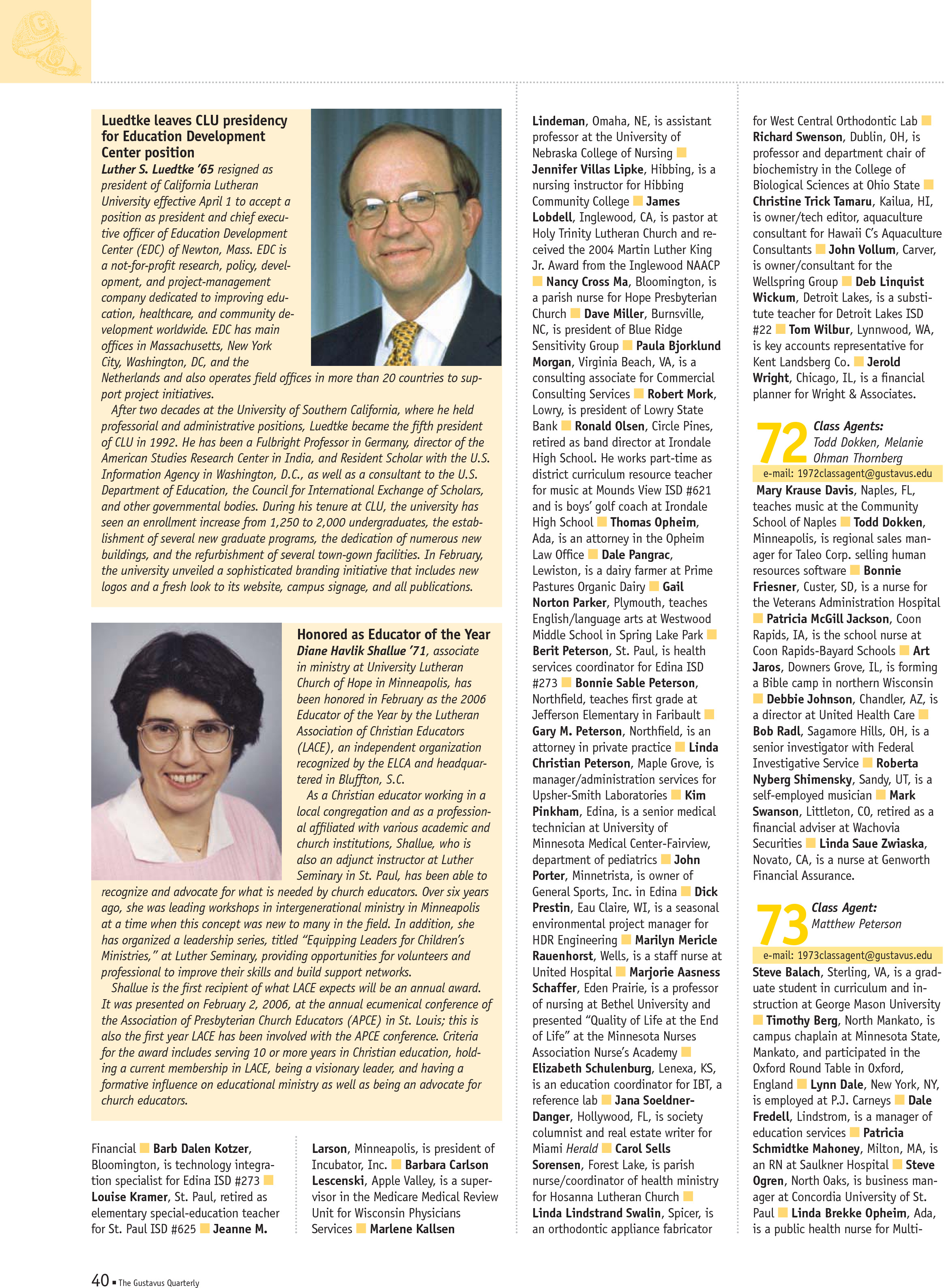 quarterly page