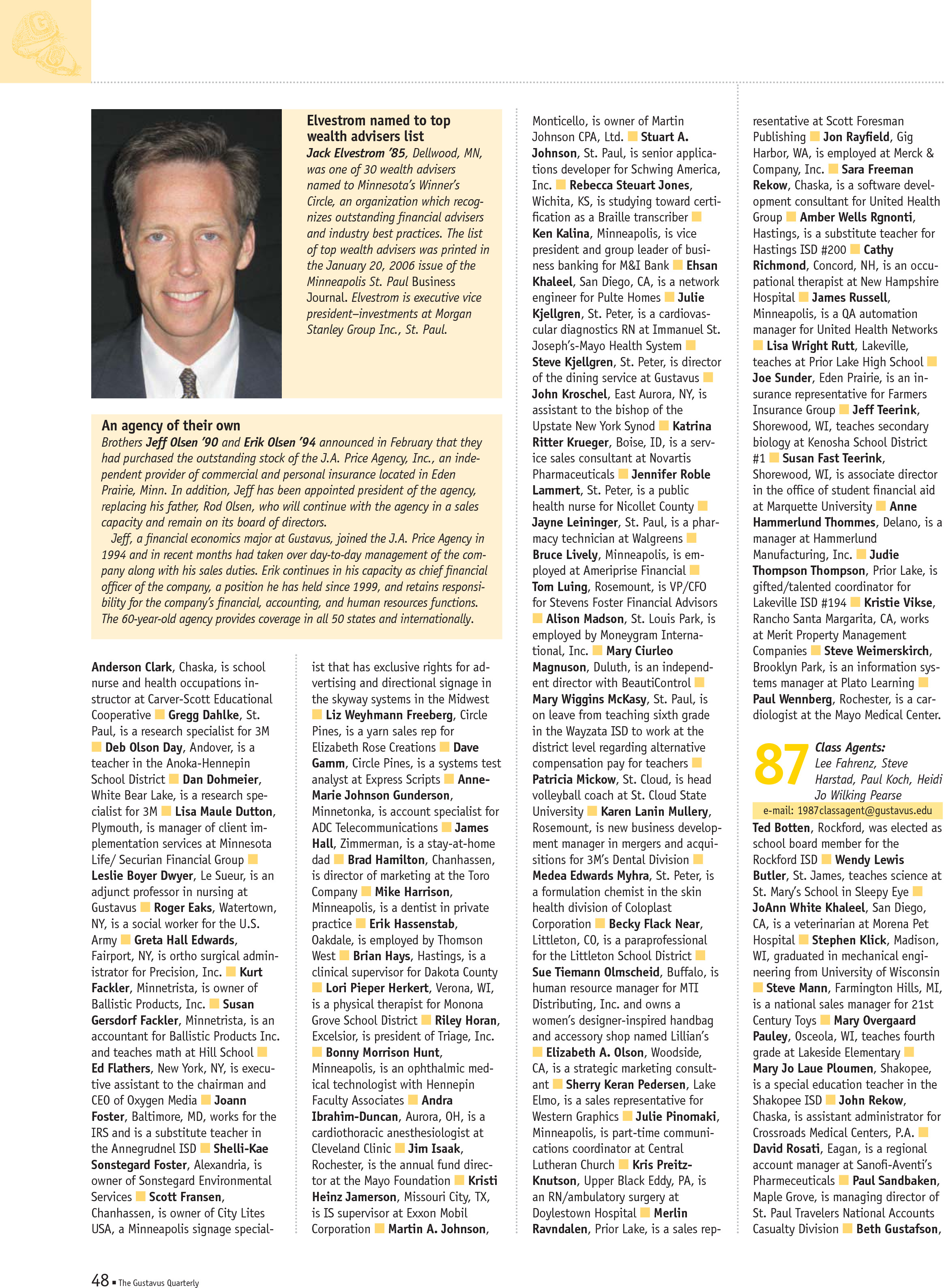 quarterly page