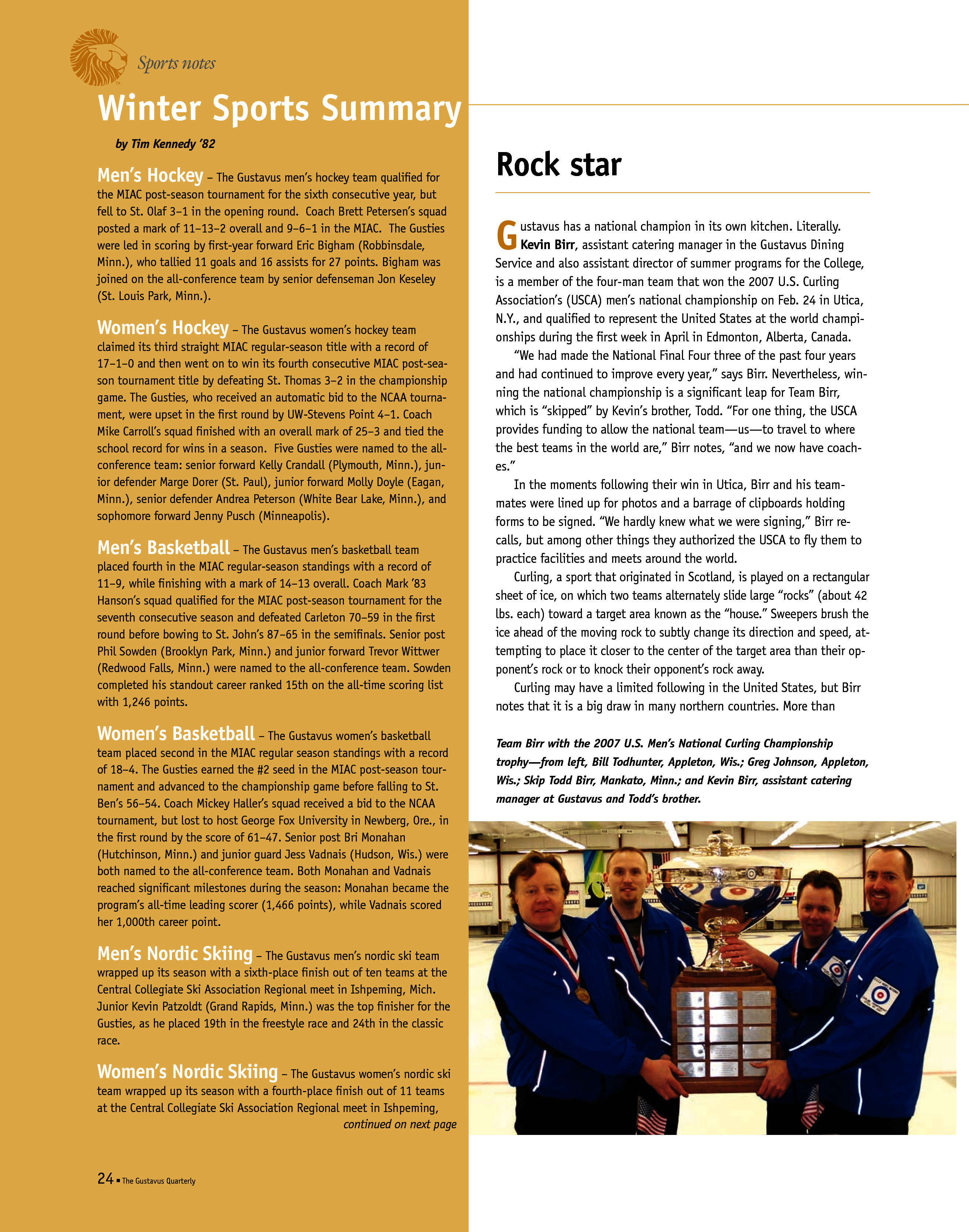 quarterly page