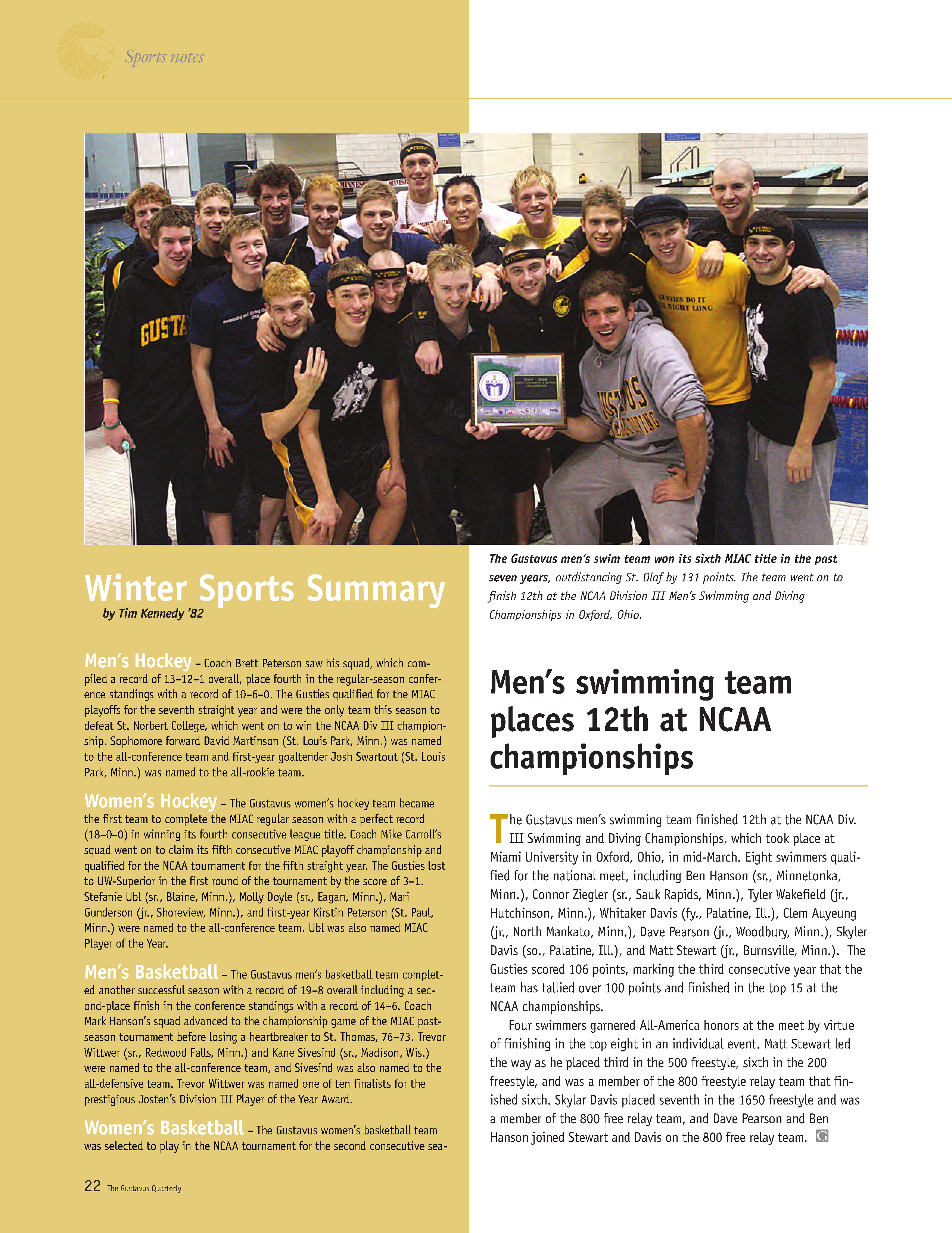 quarterly page