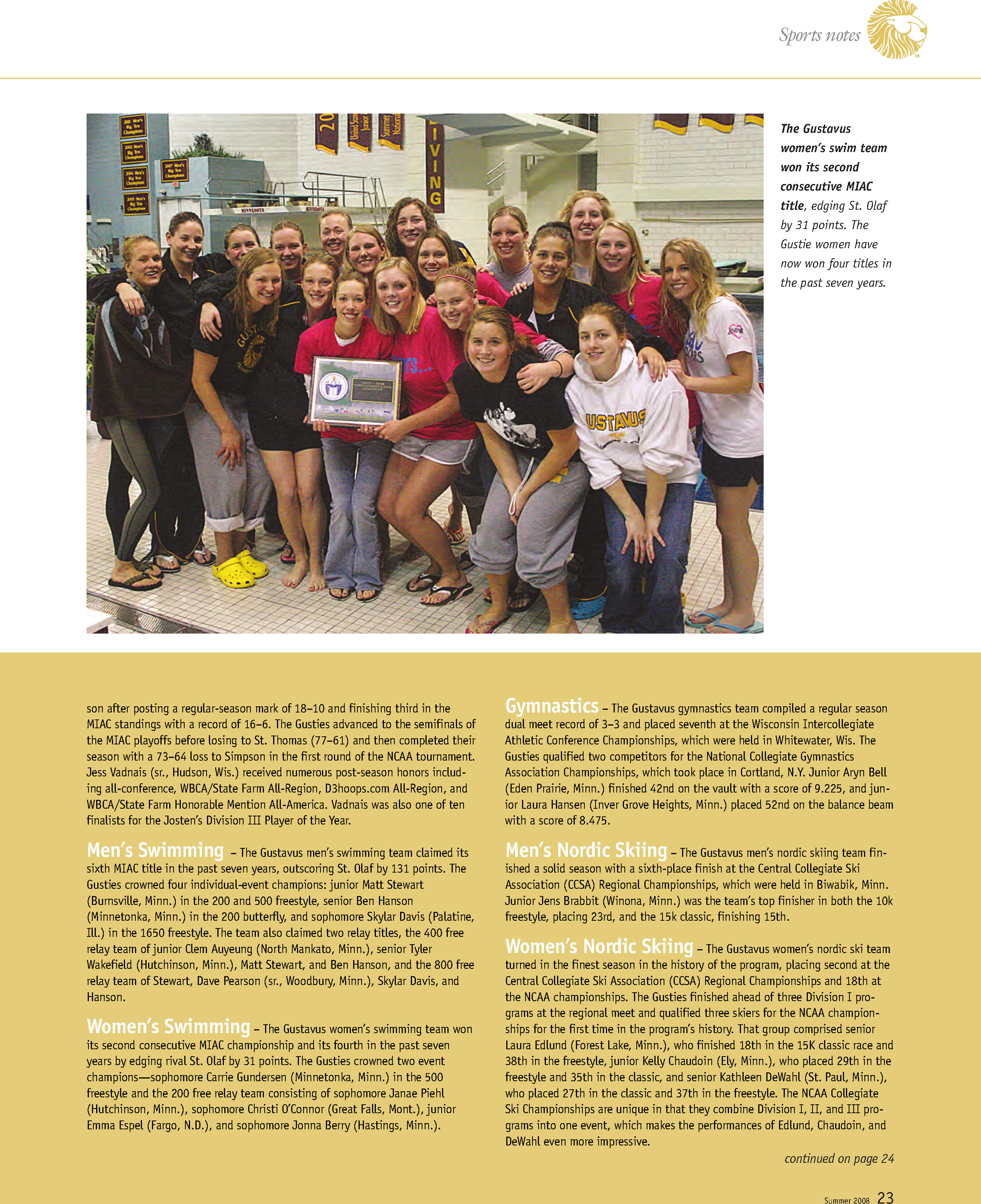 quarterly page