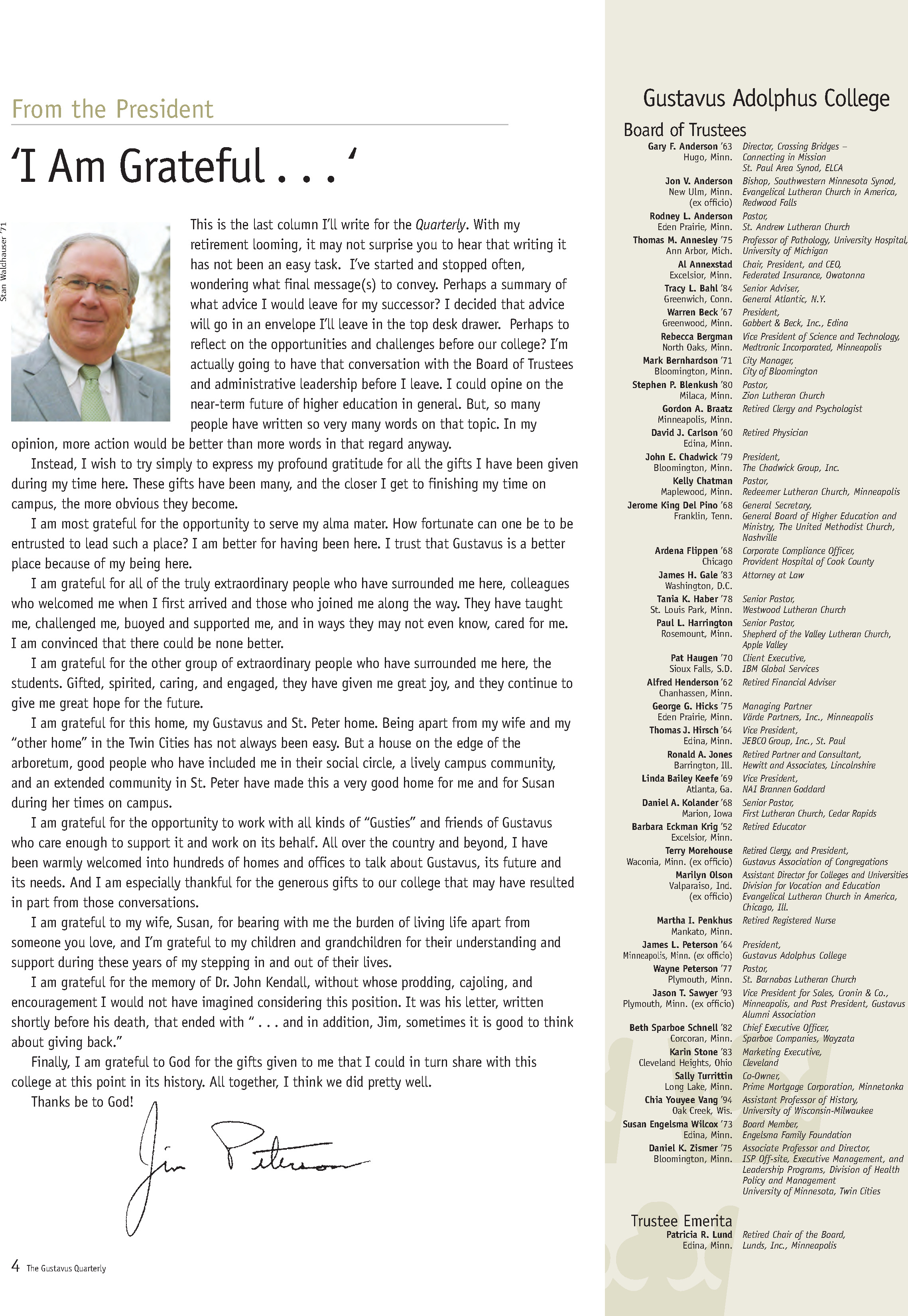 quarterly page