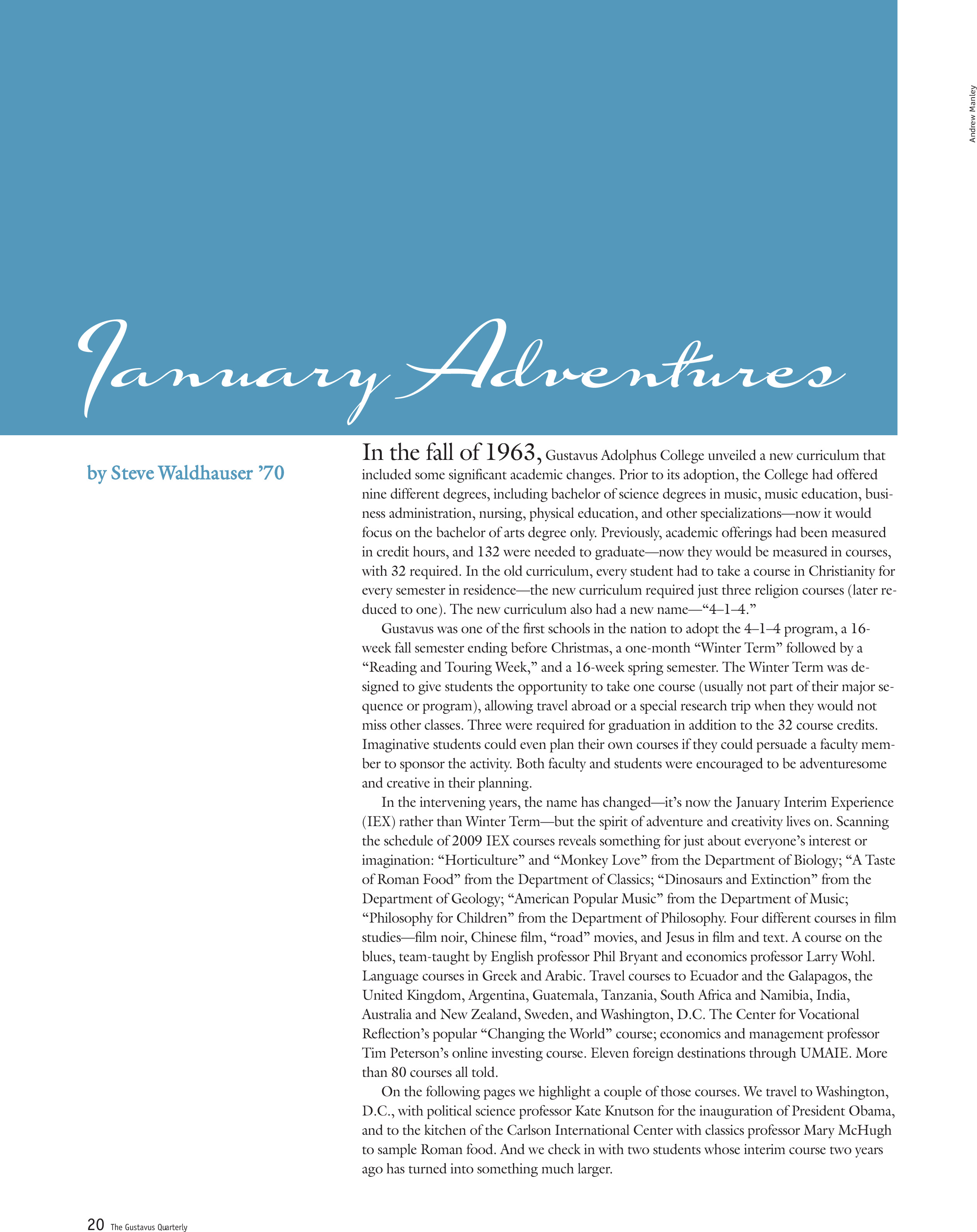quarterly page