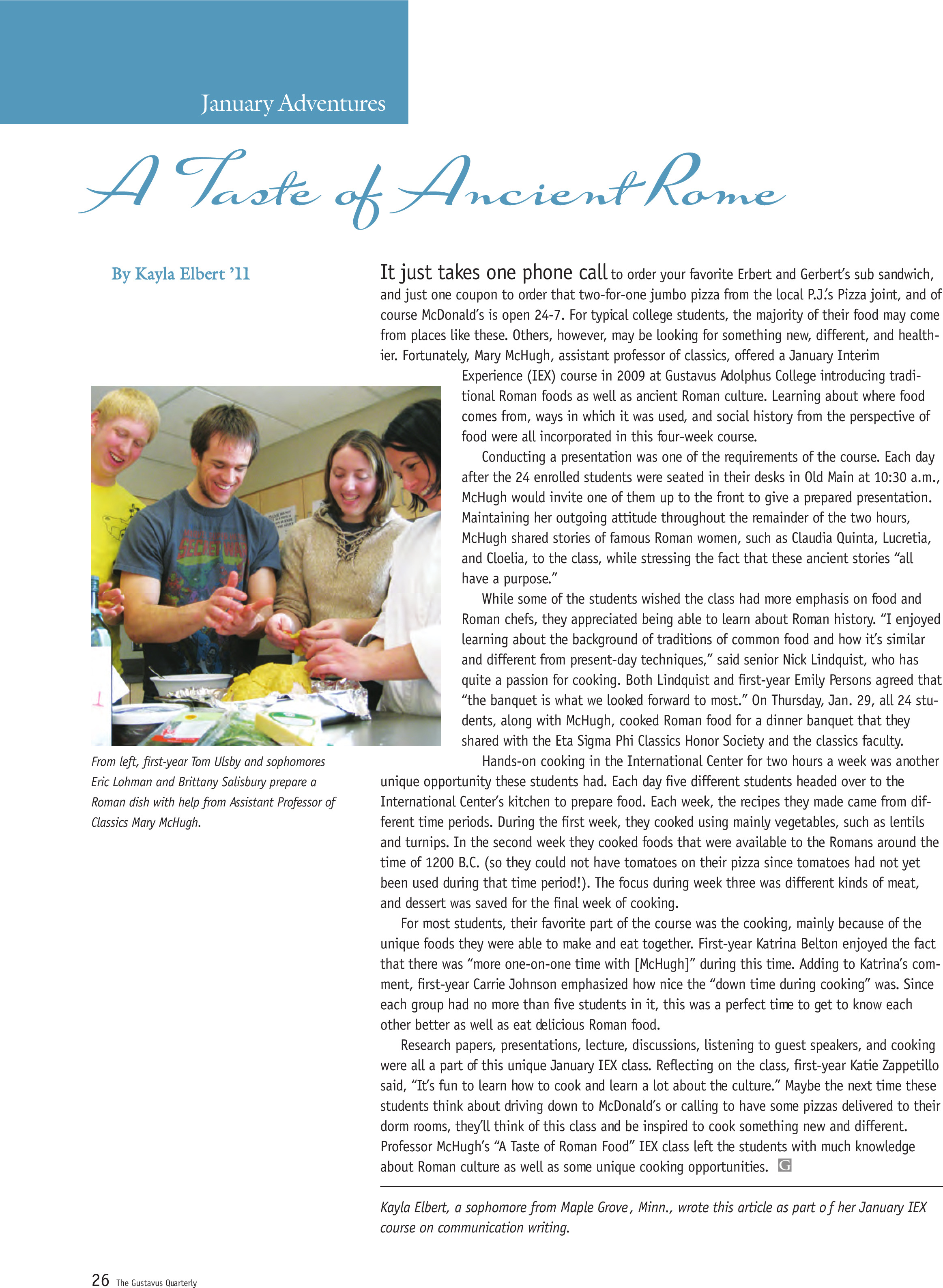 quarterly page