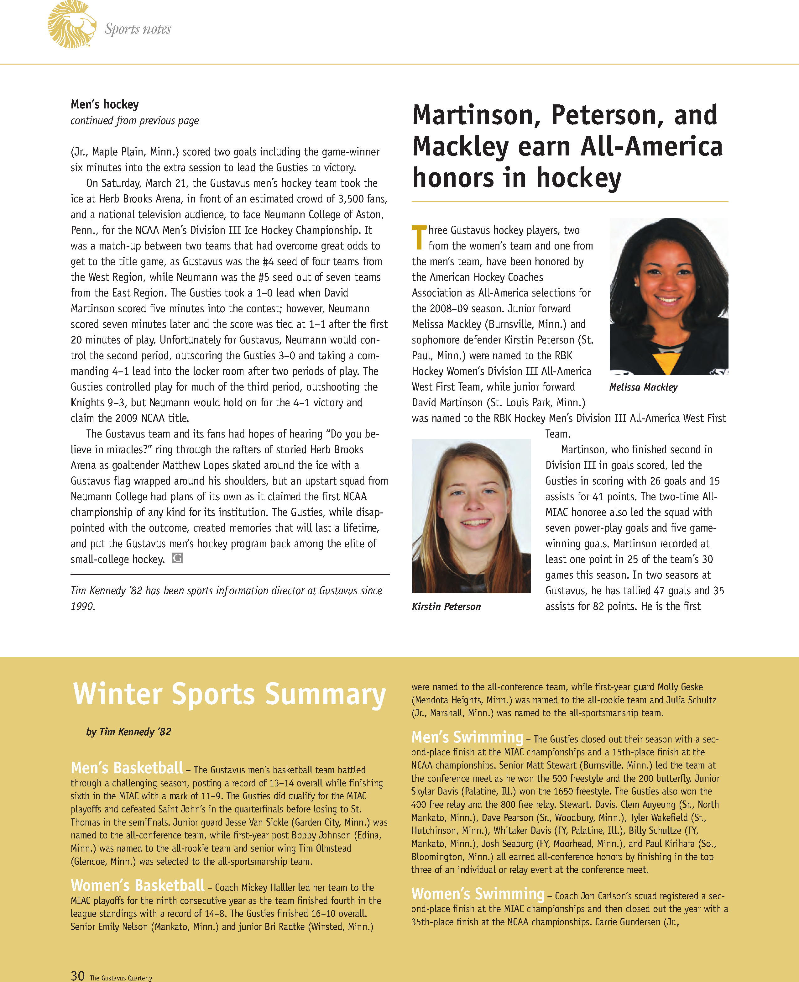 quarterly page