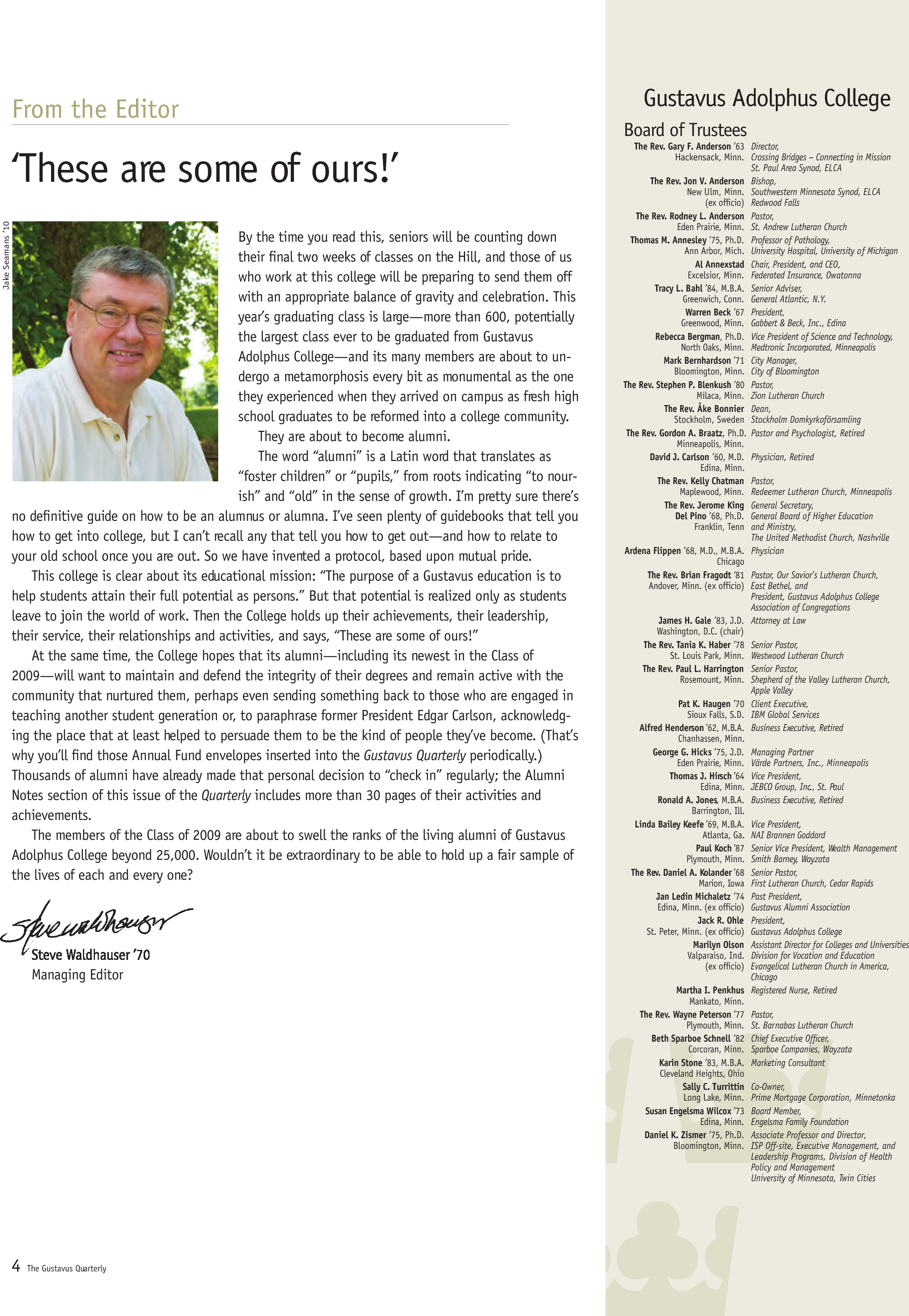 quarterly page