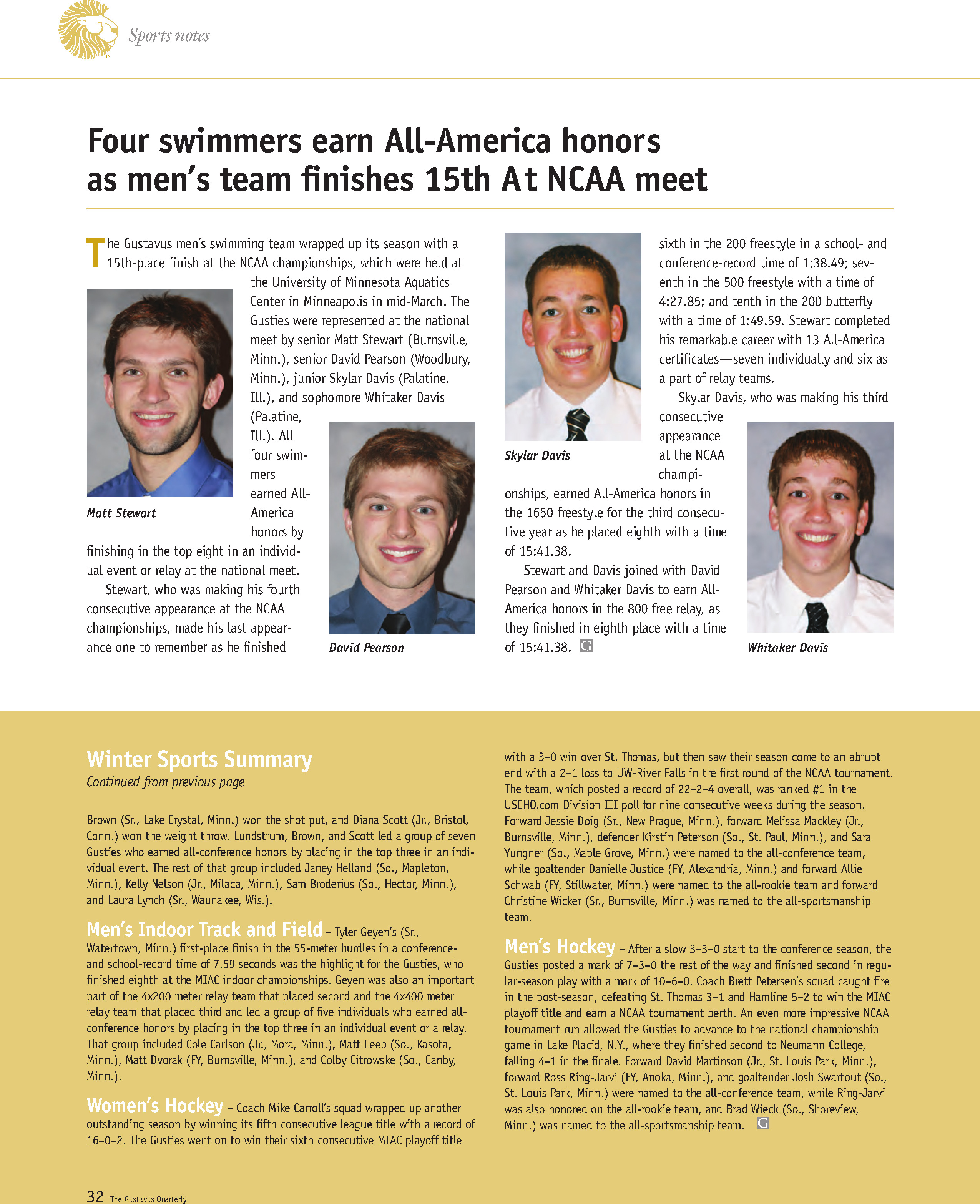 quarterly page