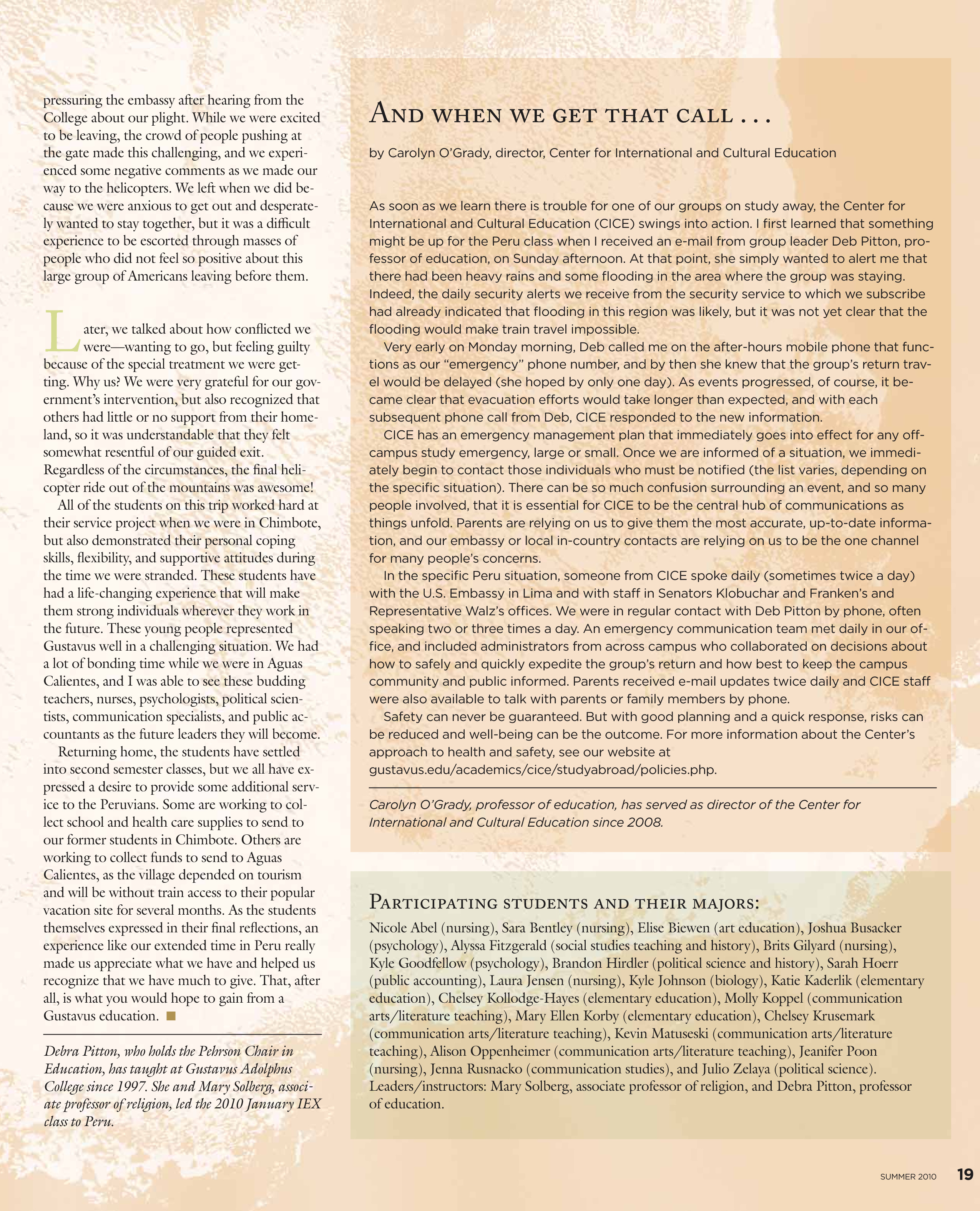 quarterly page