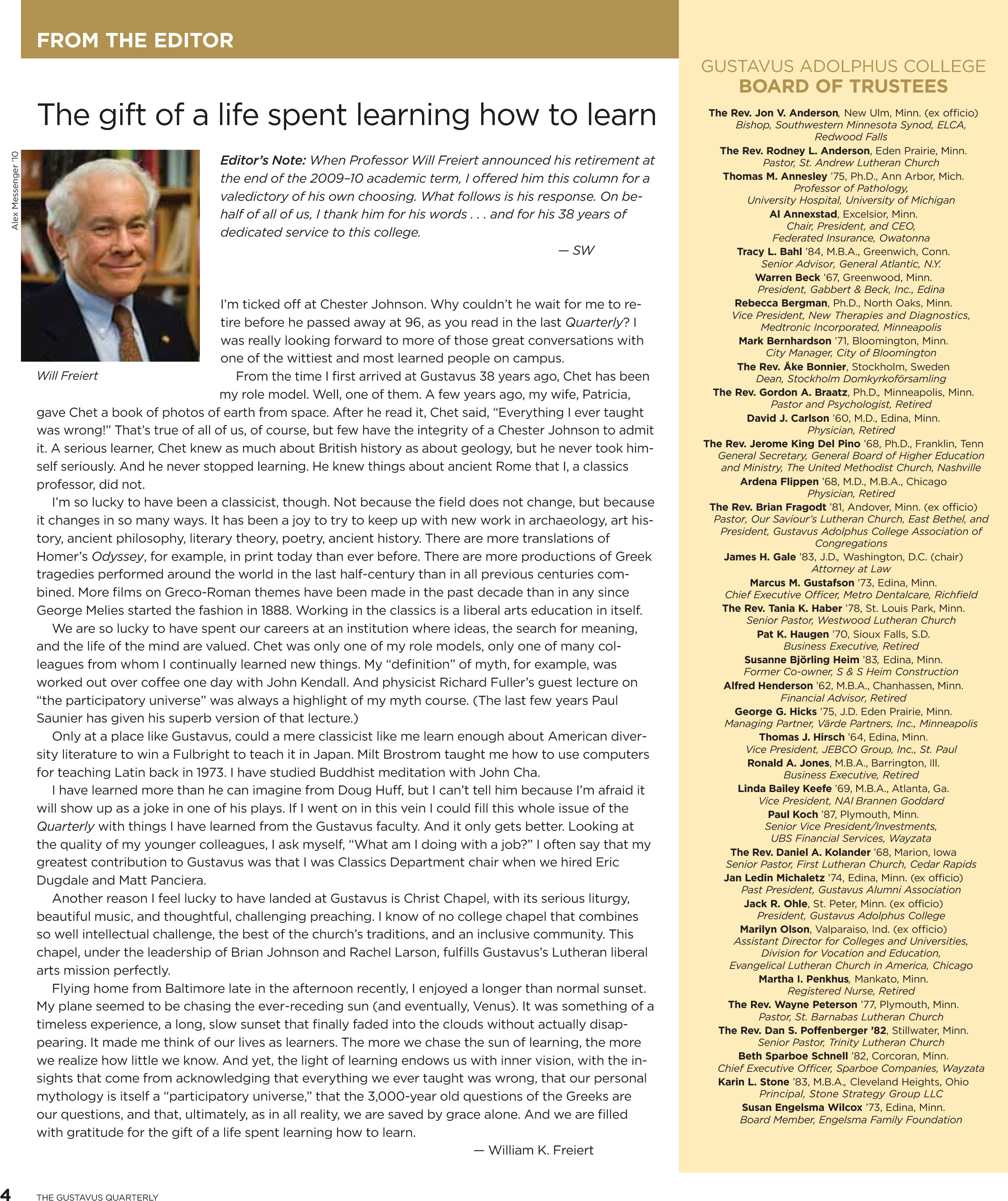 quarterly page