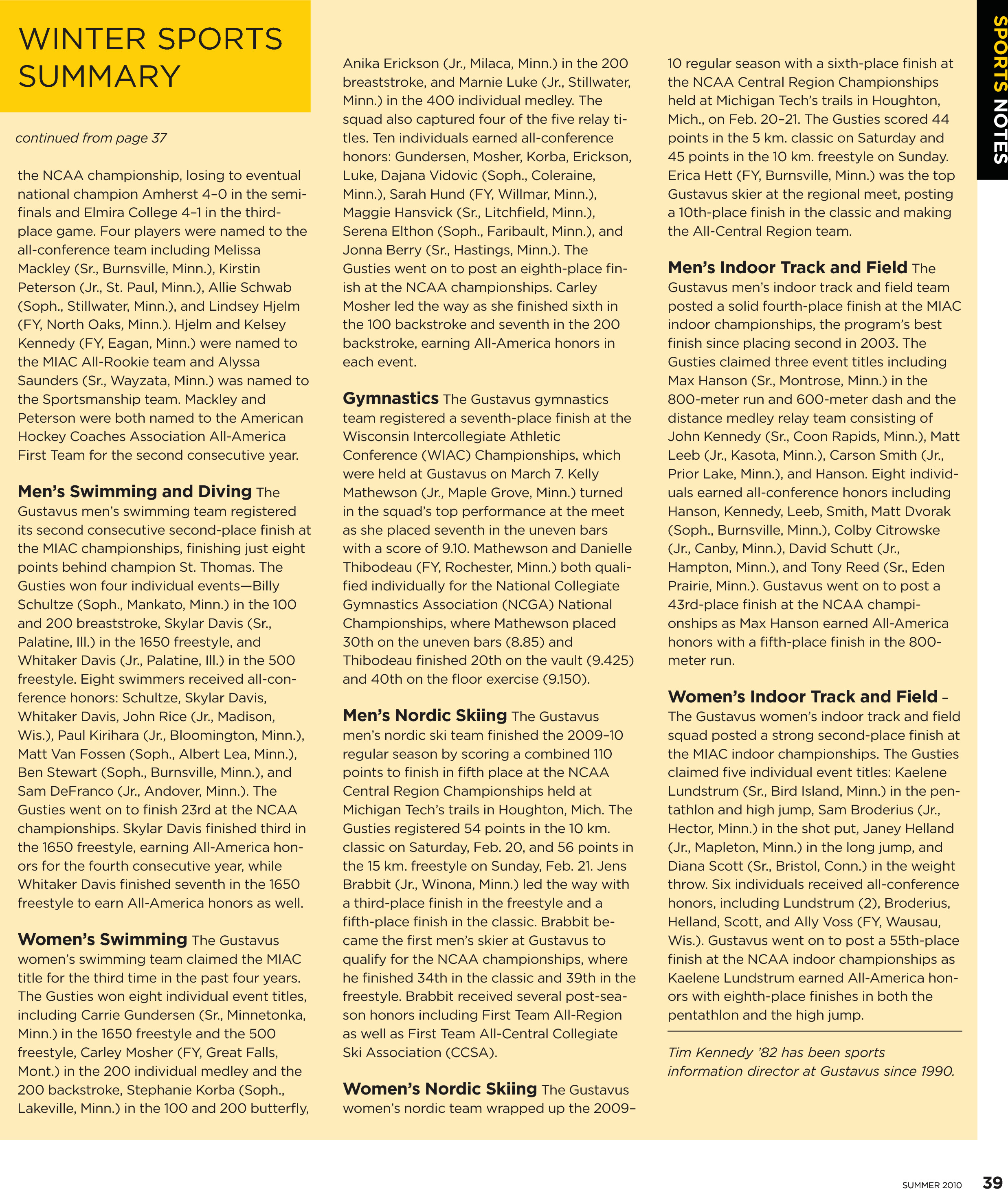 quarterly page