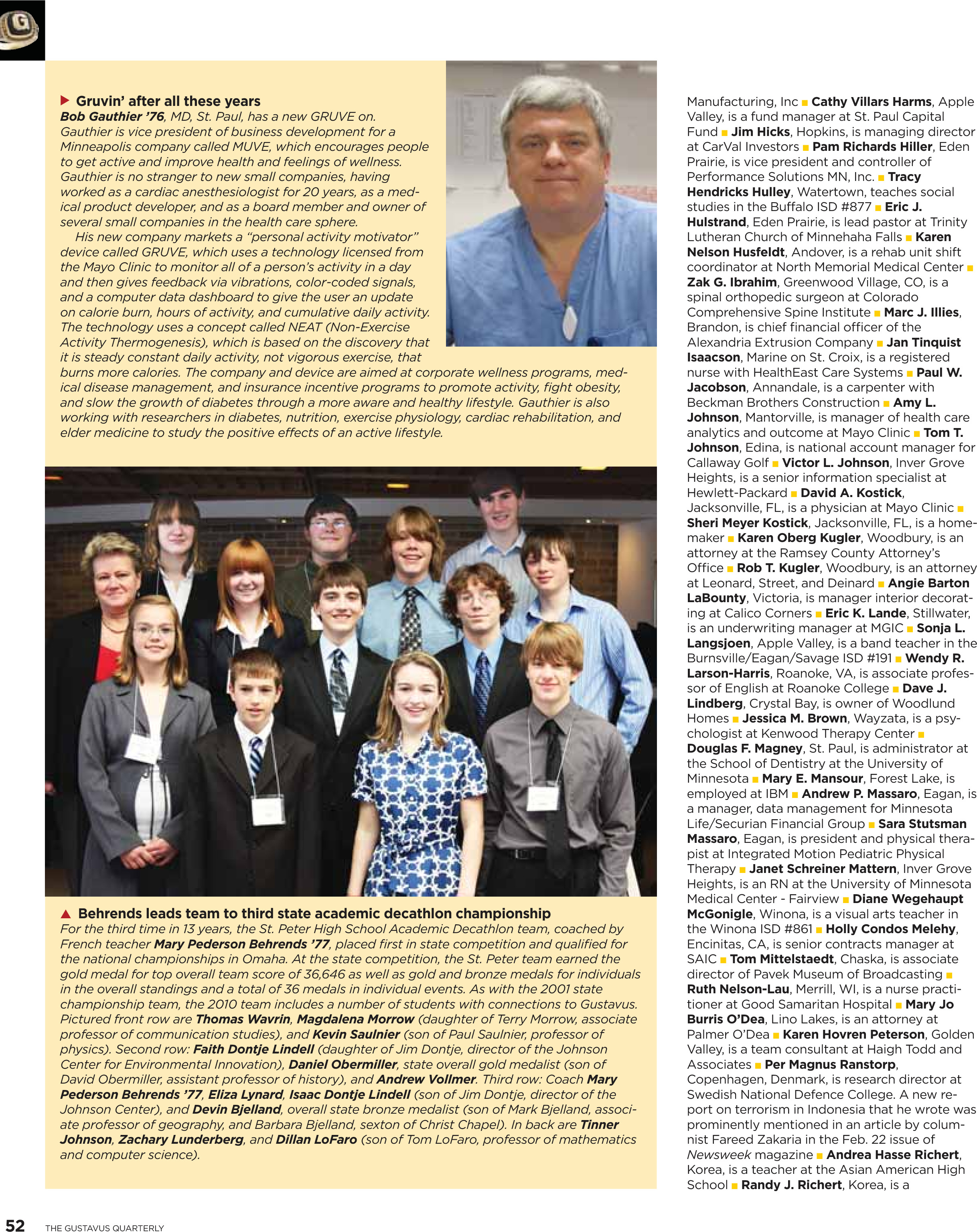 quarterly page