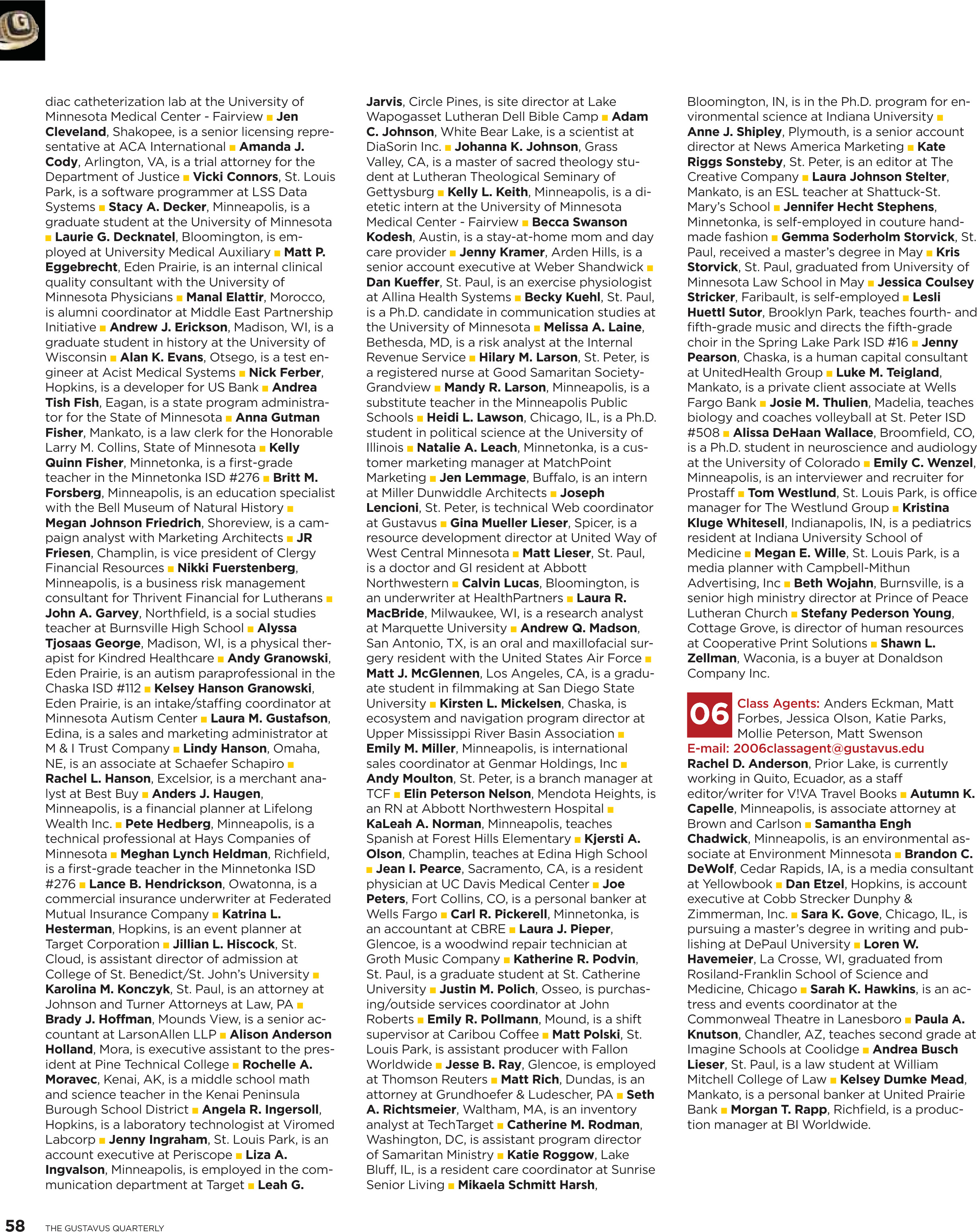 quarterly page