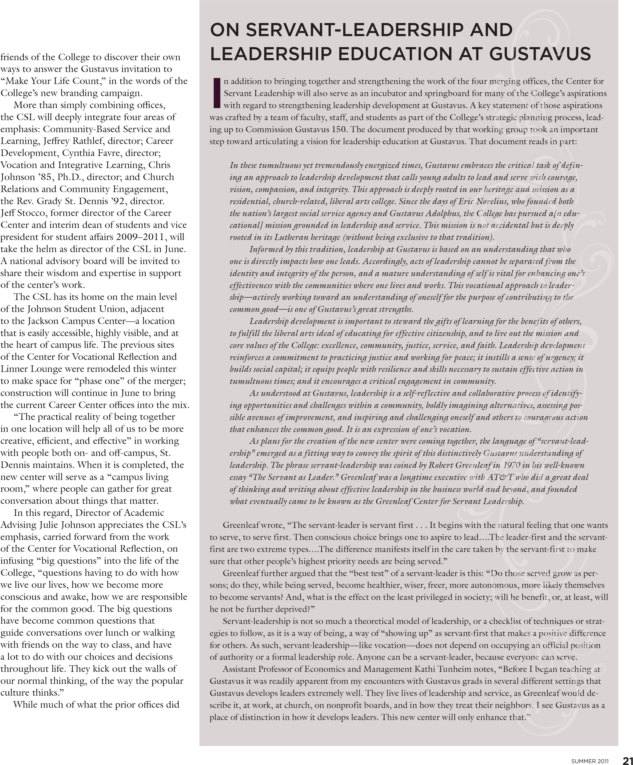quarterly page