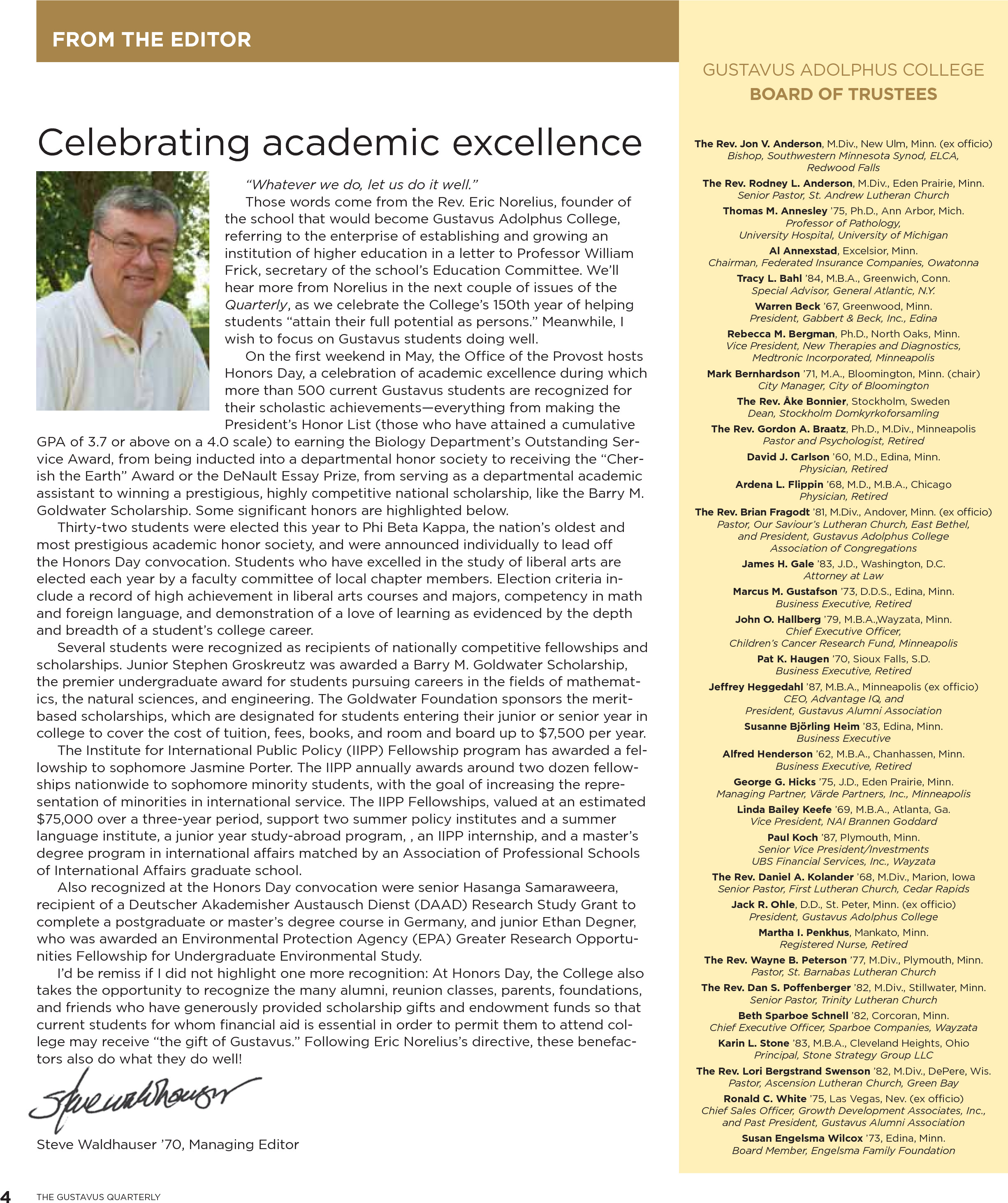 quarterly page