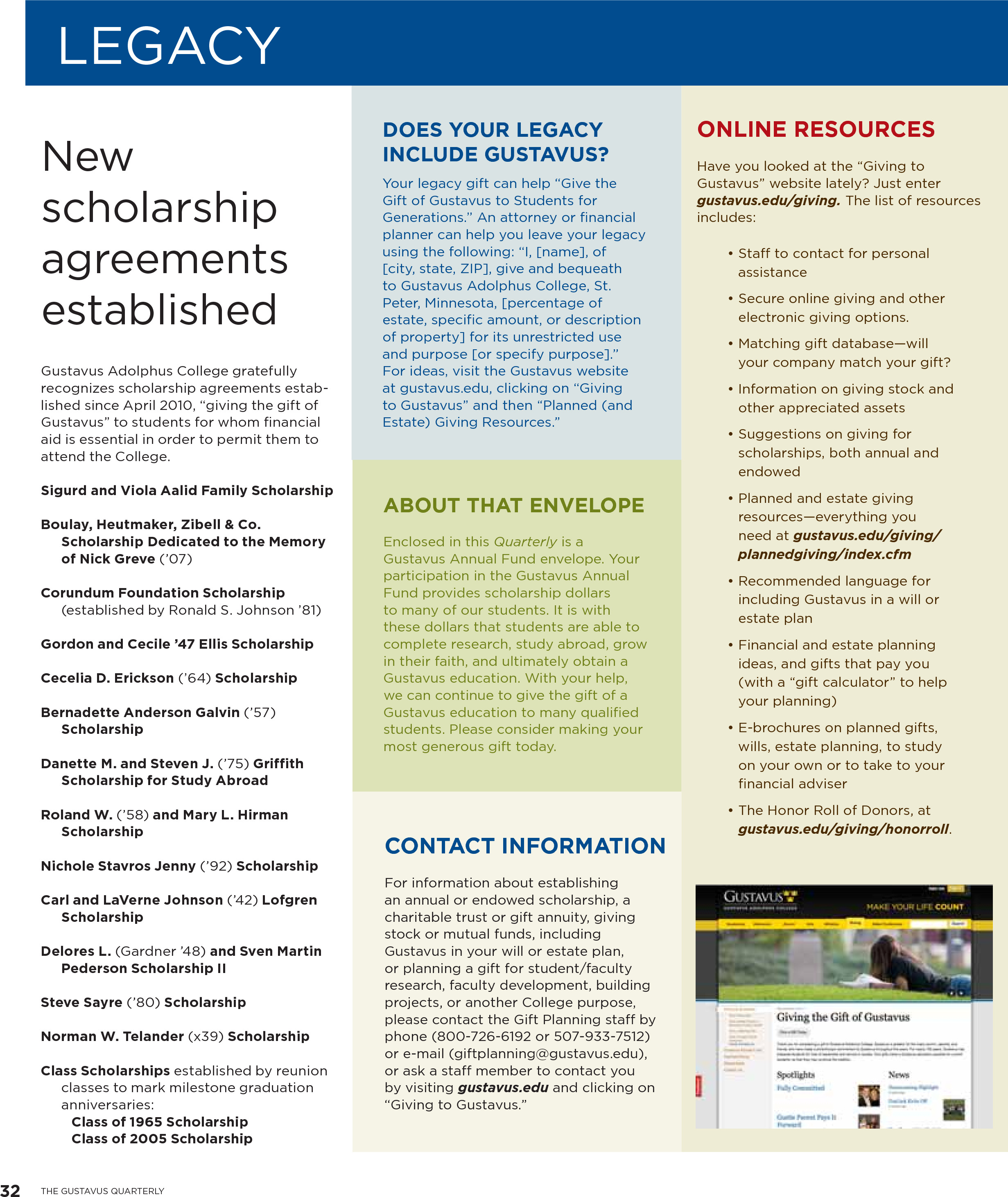 quarterly page