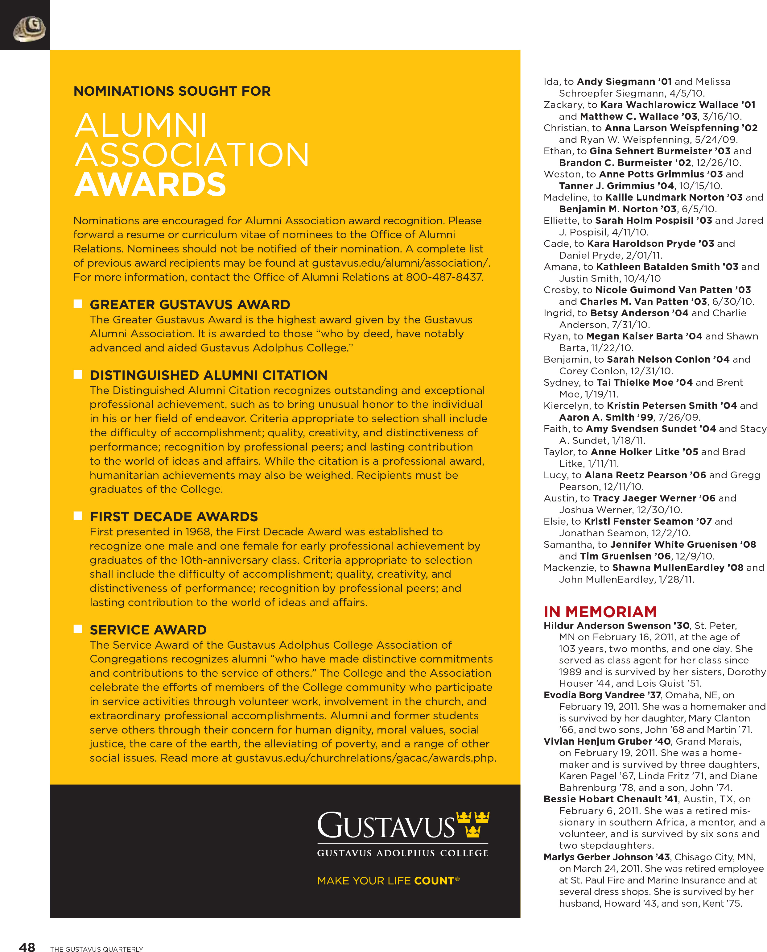 quarterly page