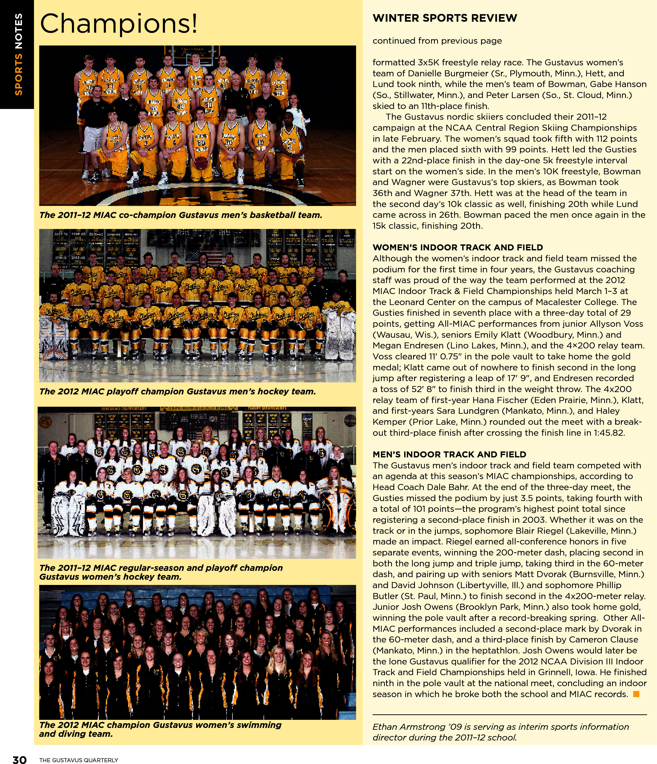 quarterly page
