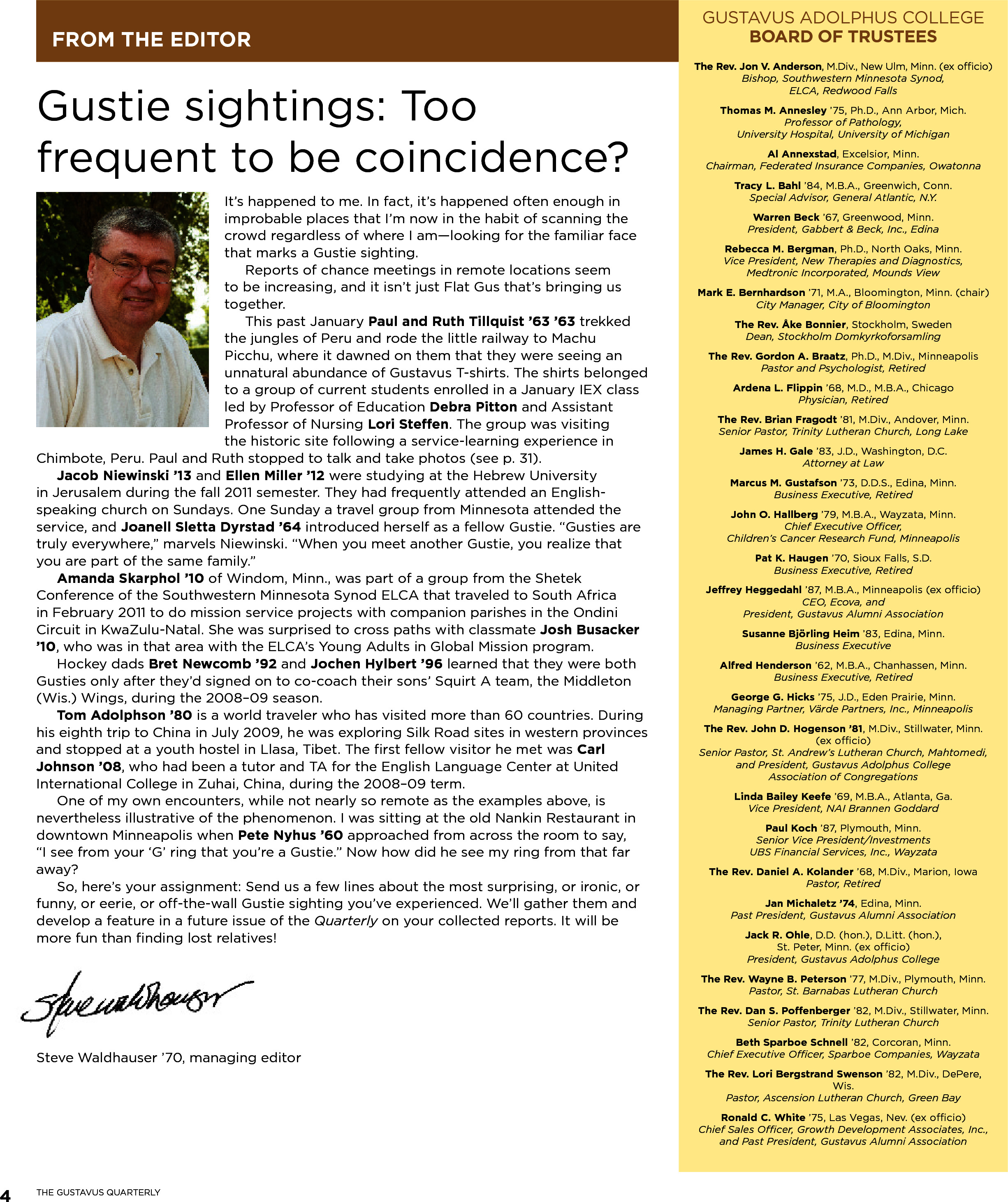 quarterly page