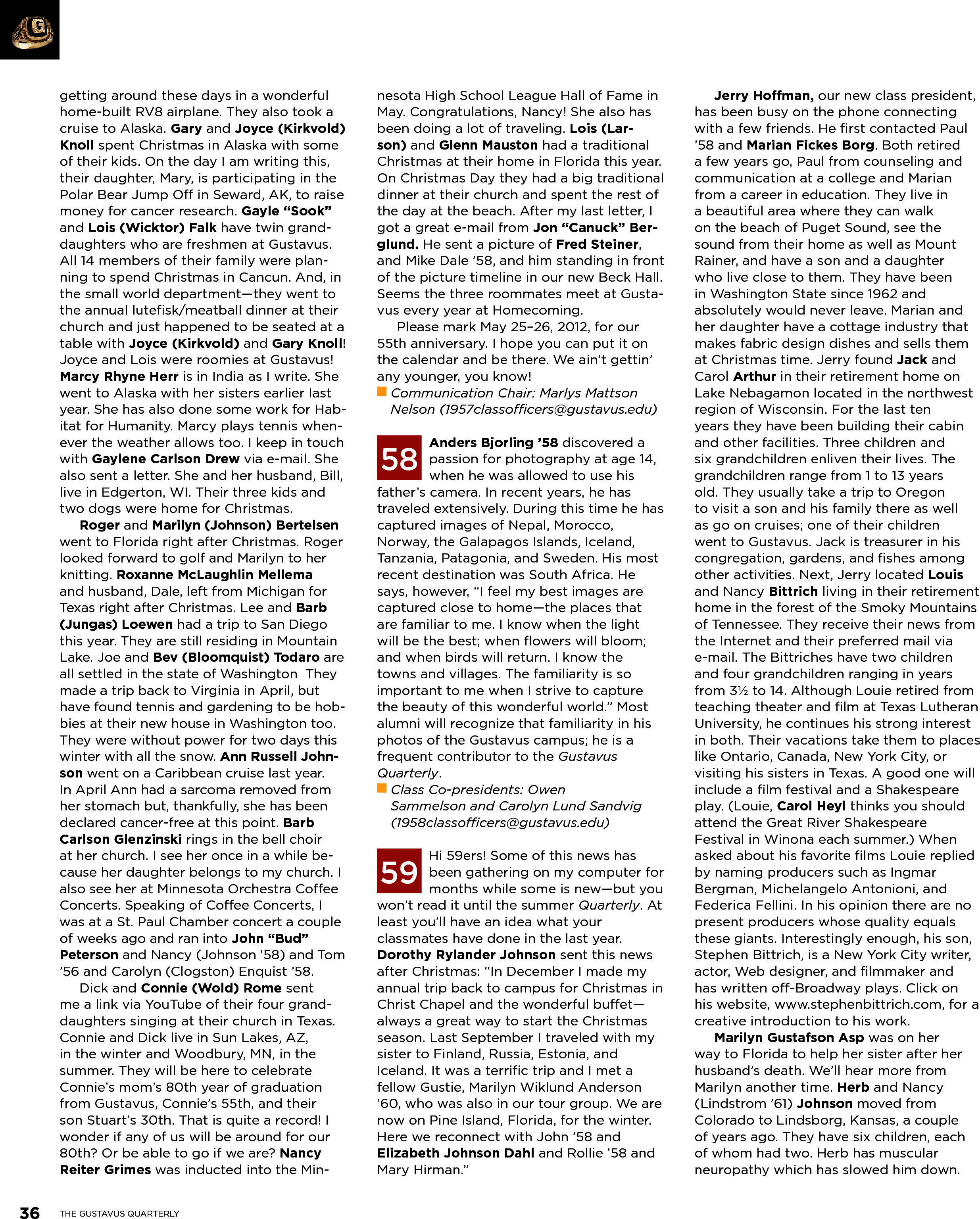 quarterly page