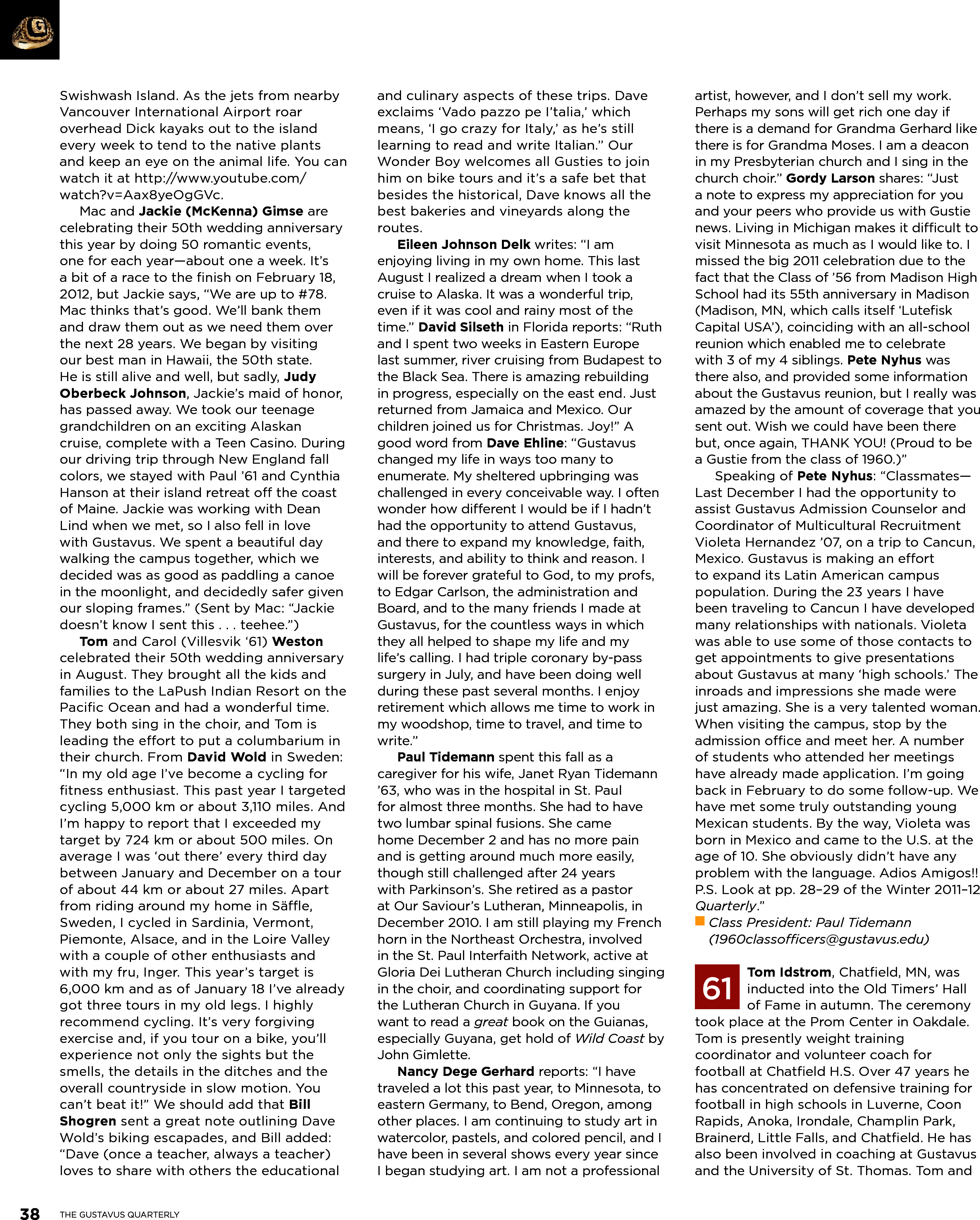 quarterly page