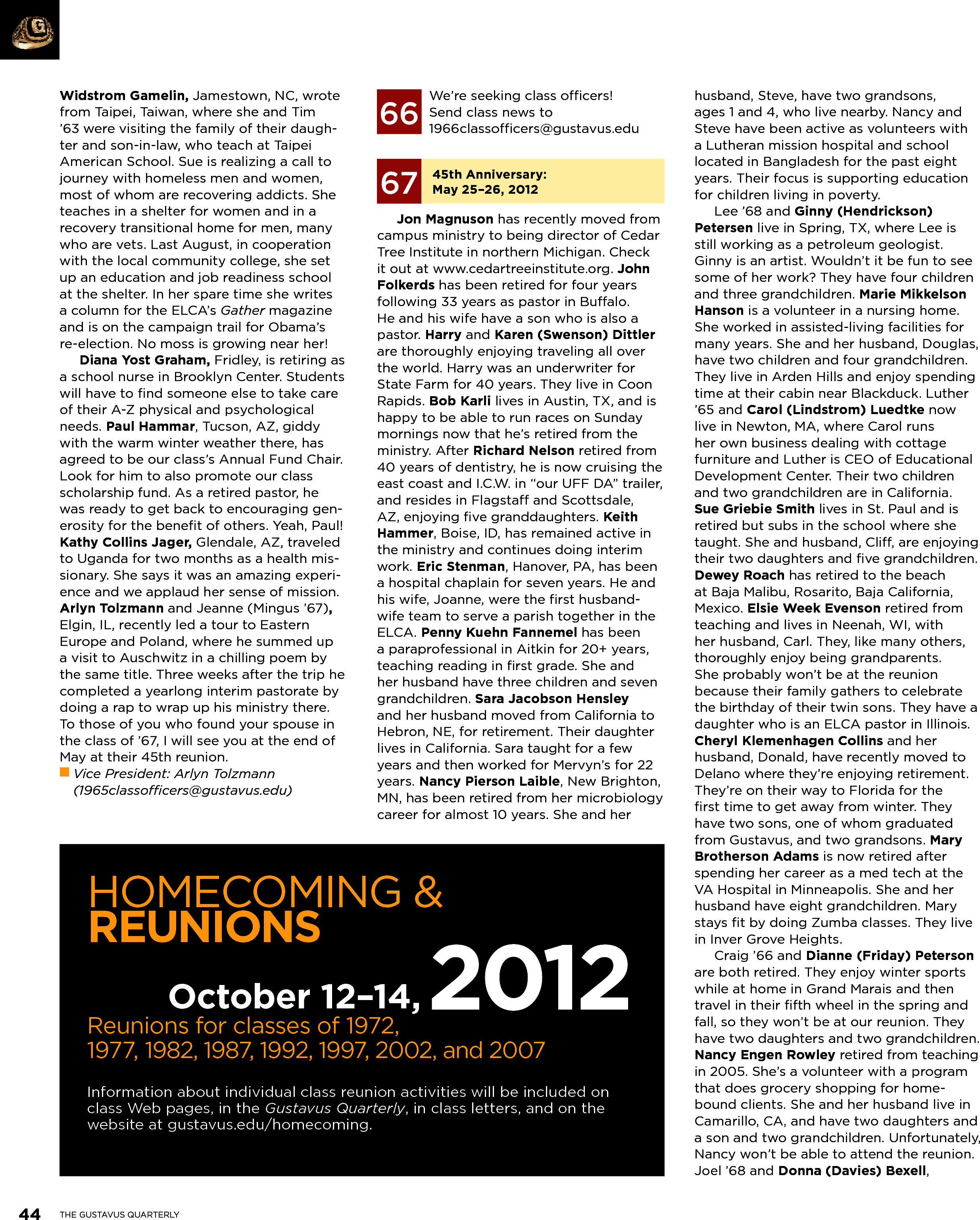 quarterly page