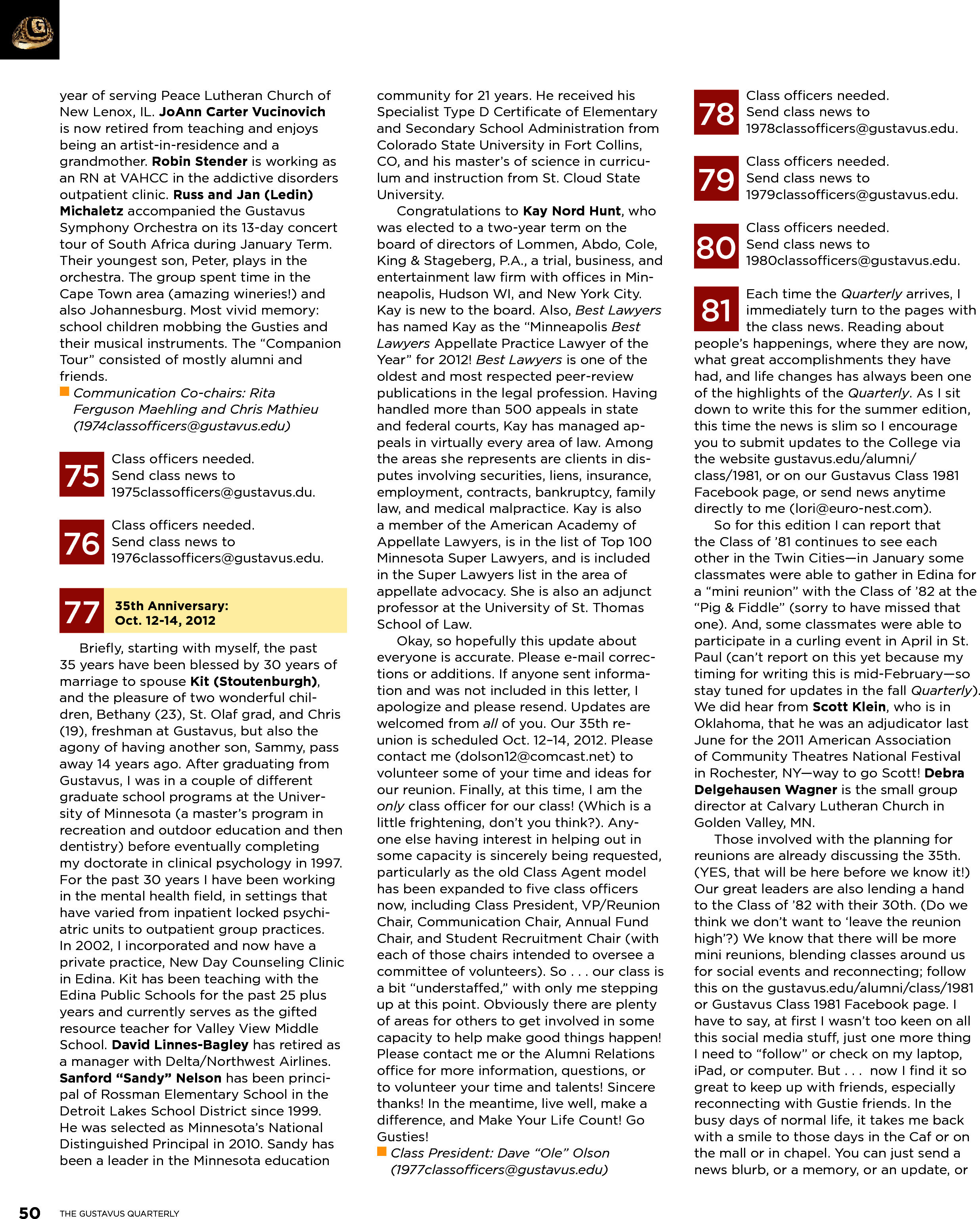 quarterly page