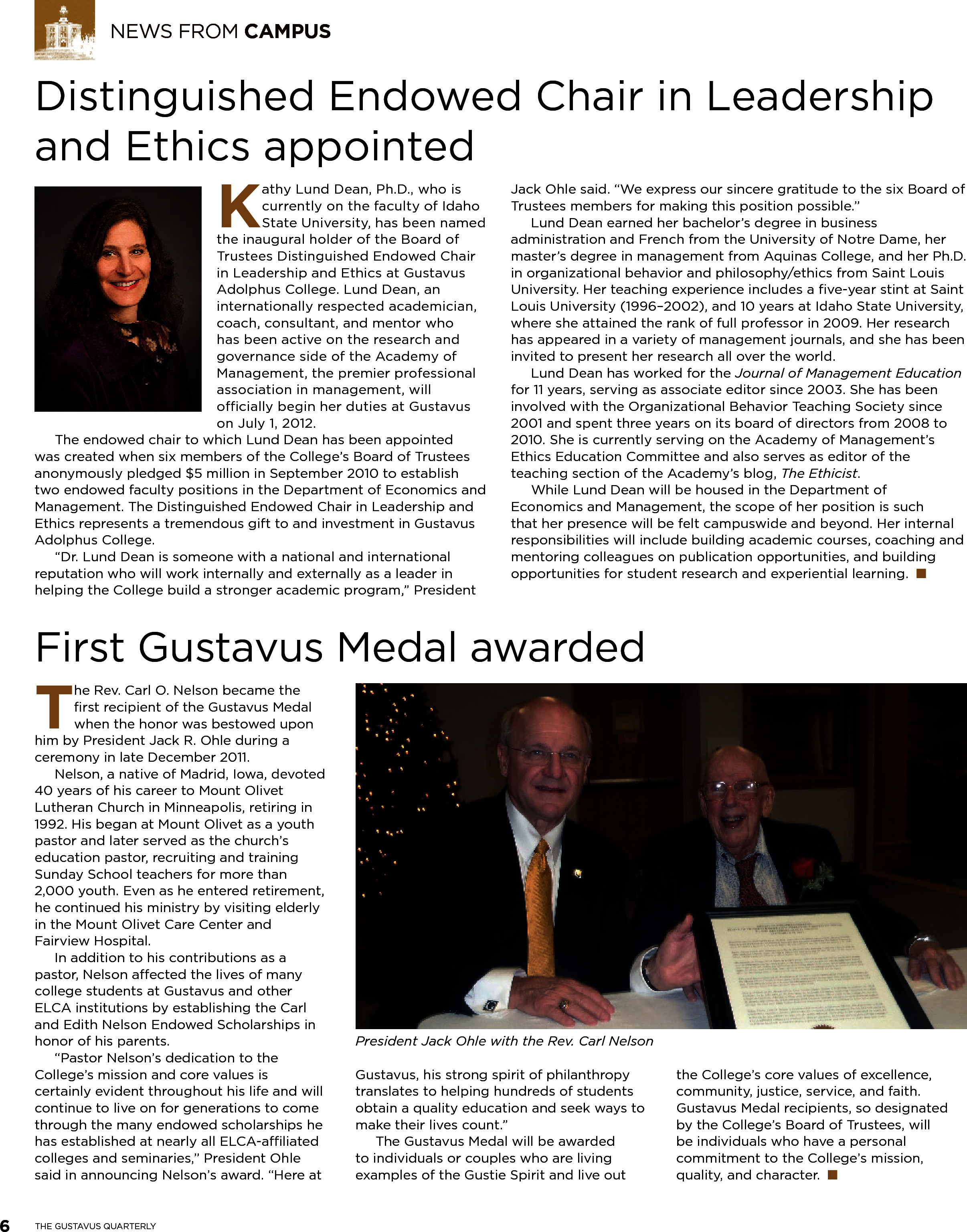 quarterly page