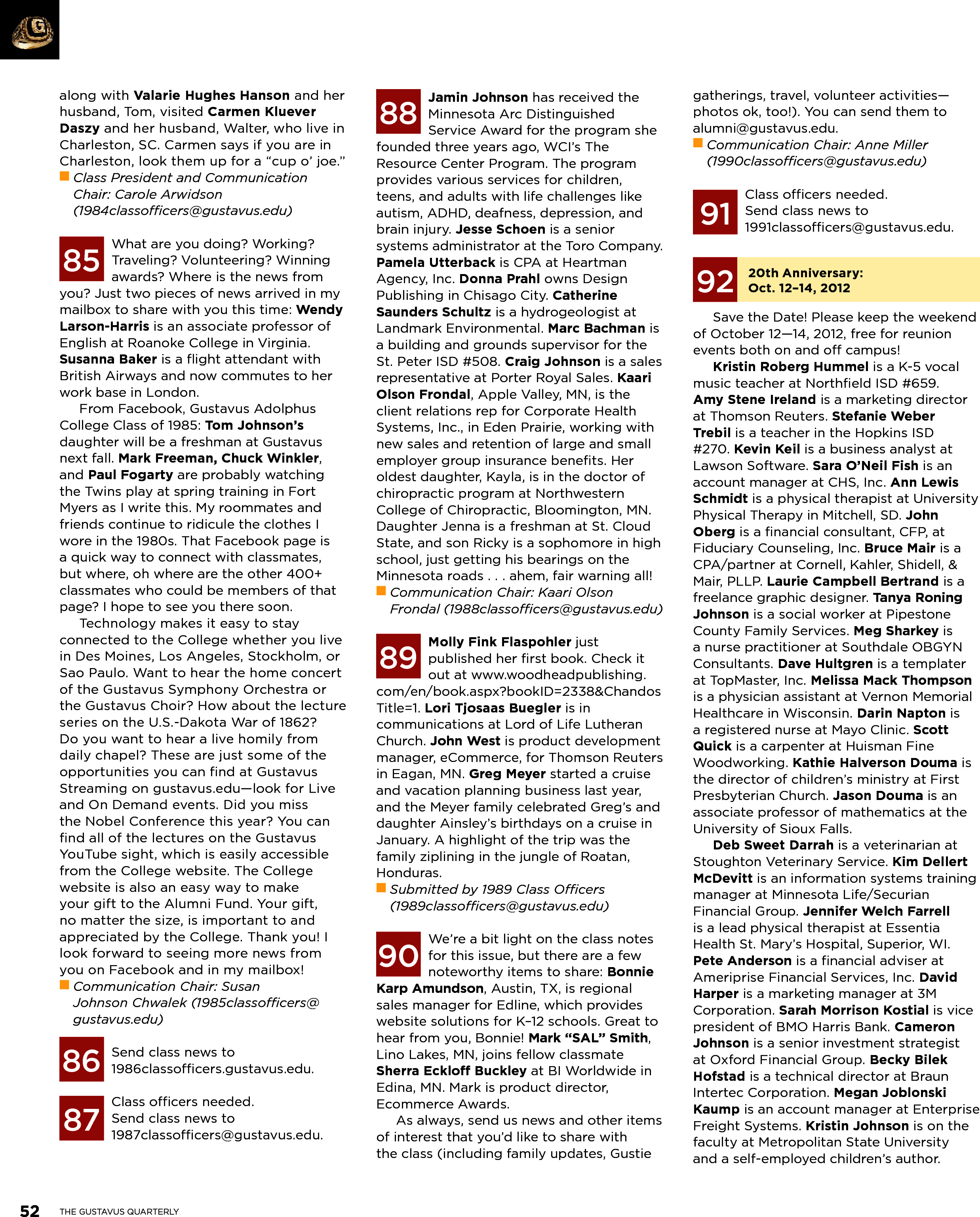 quarterly page