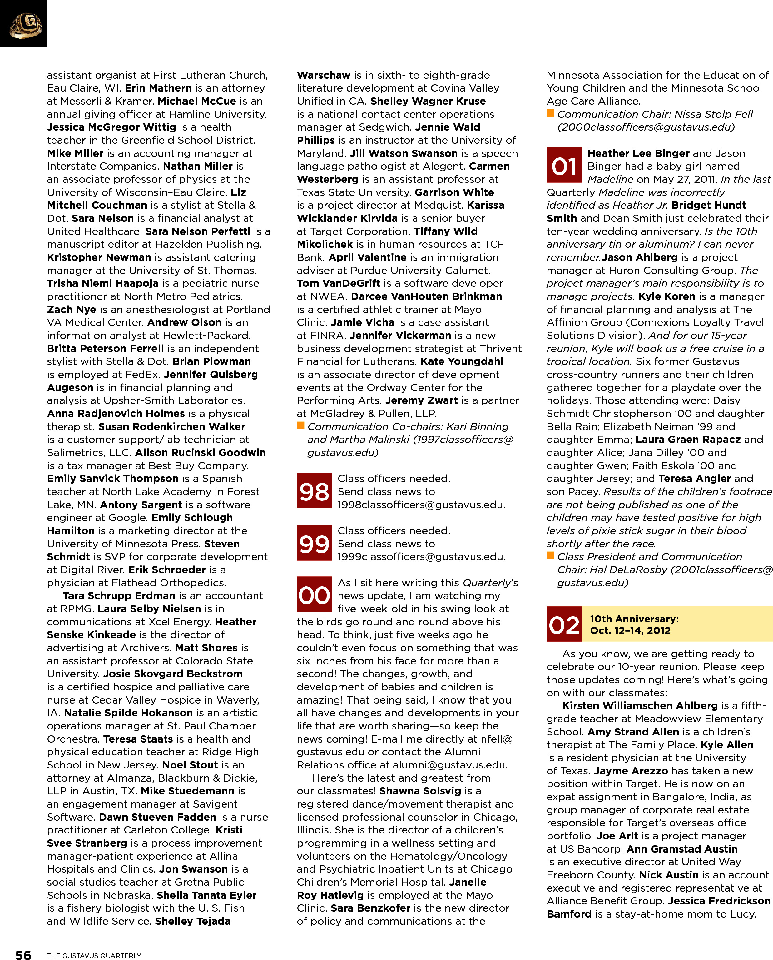 quarterly page
