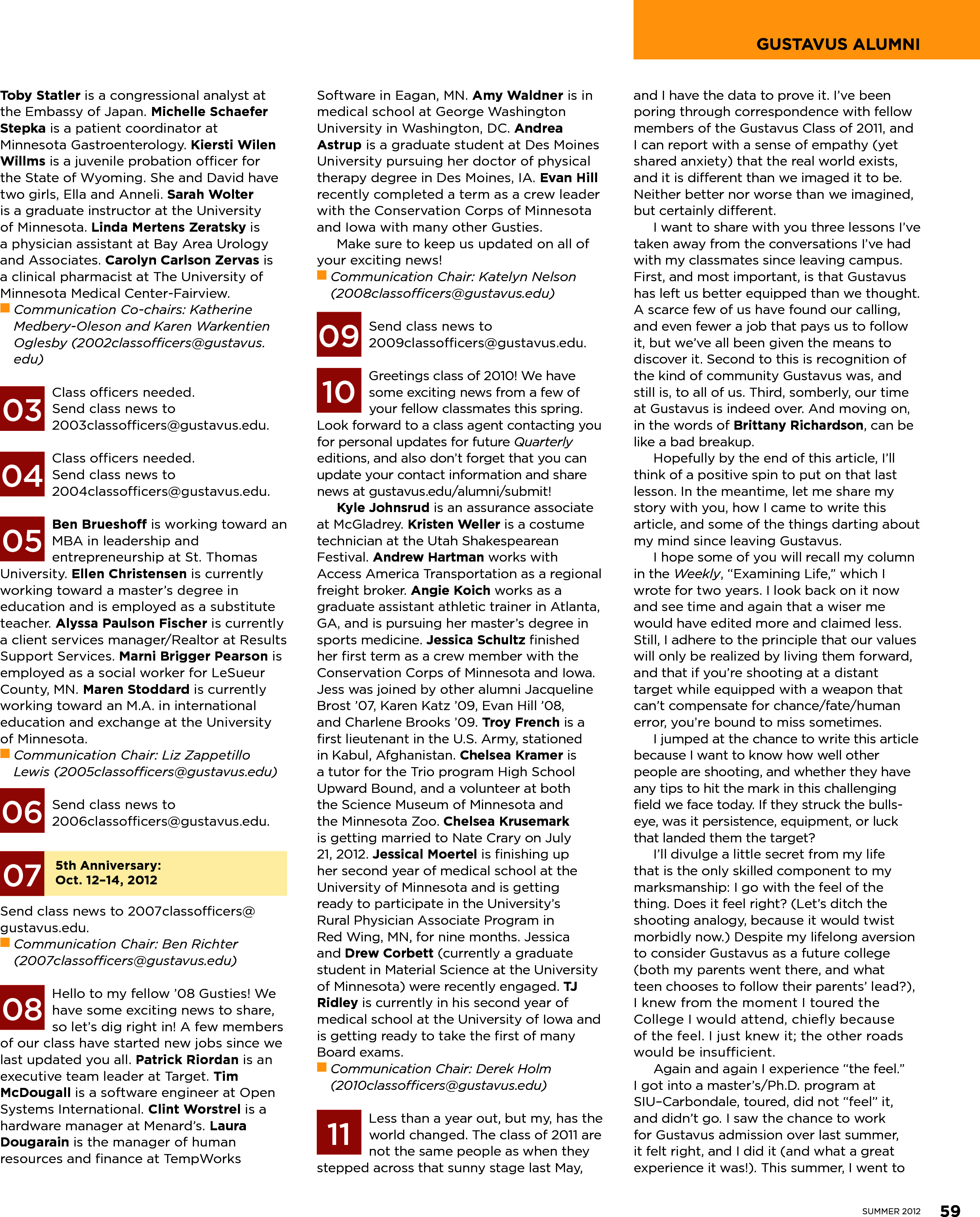 quarterly page