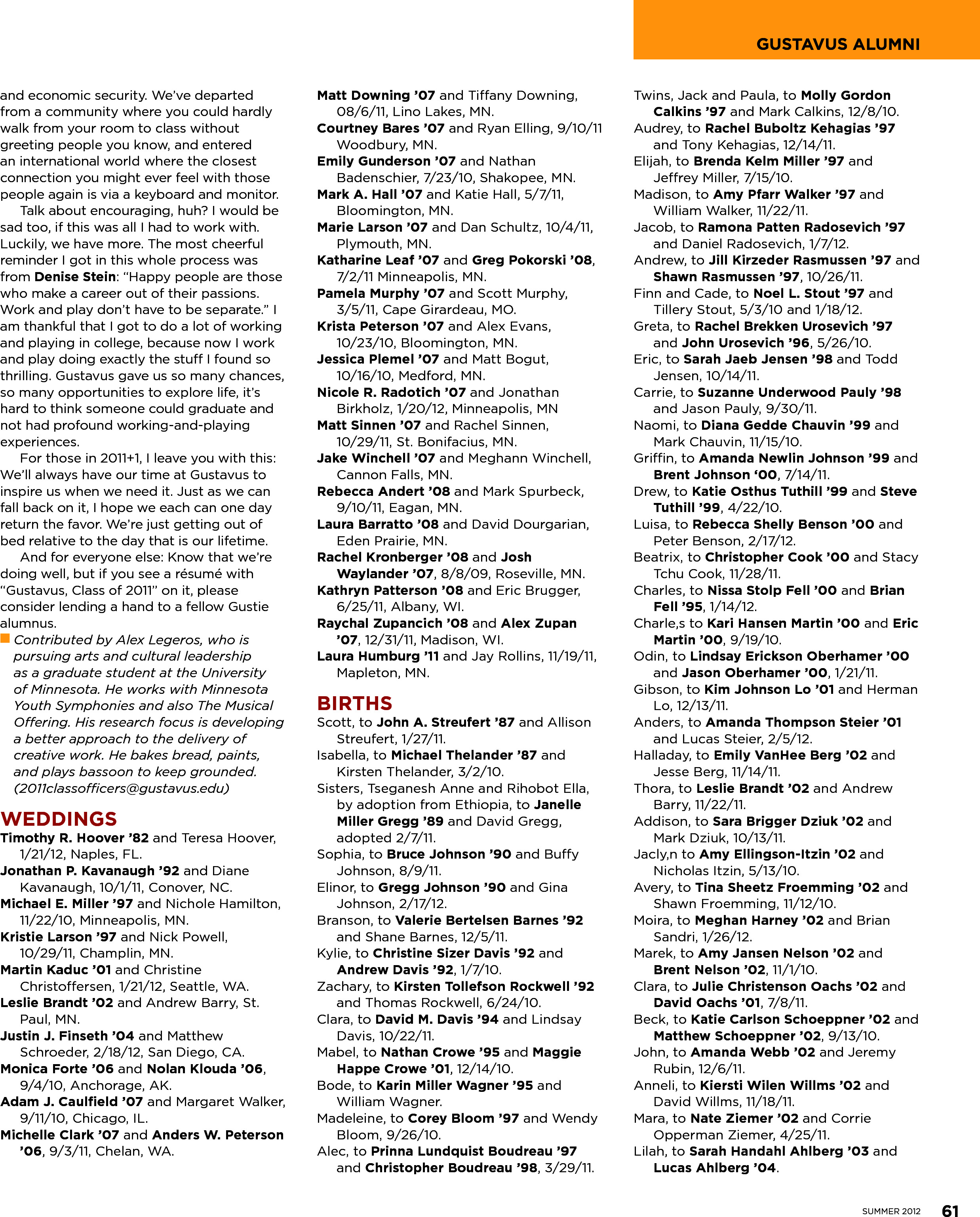 quarterly page