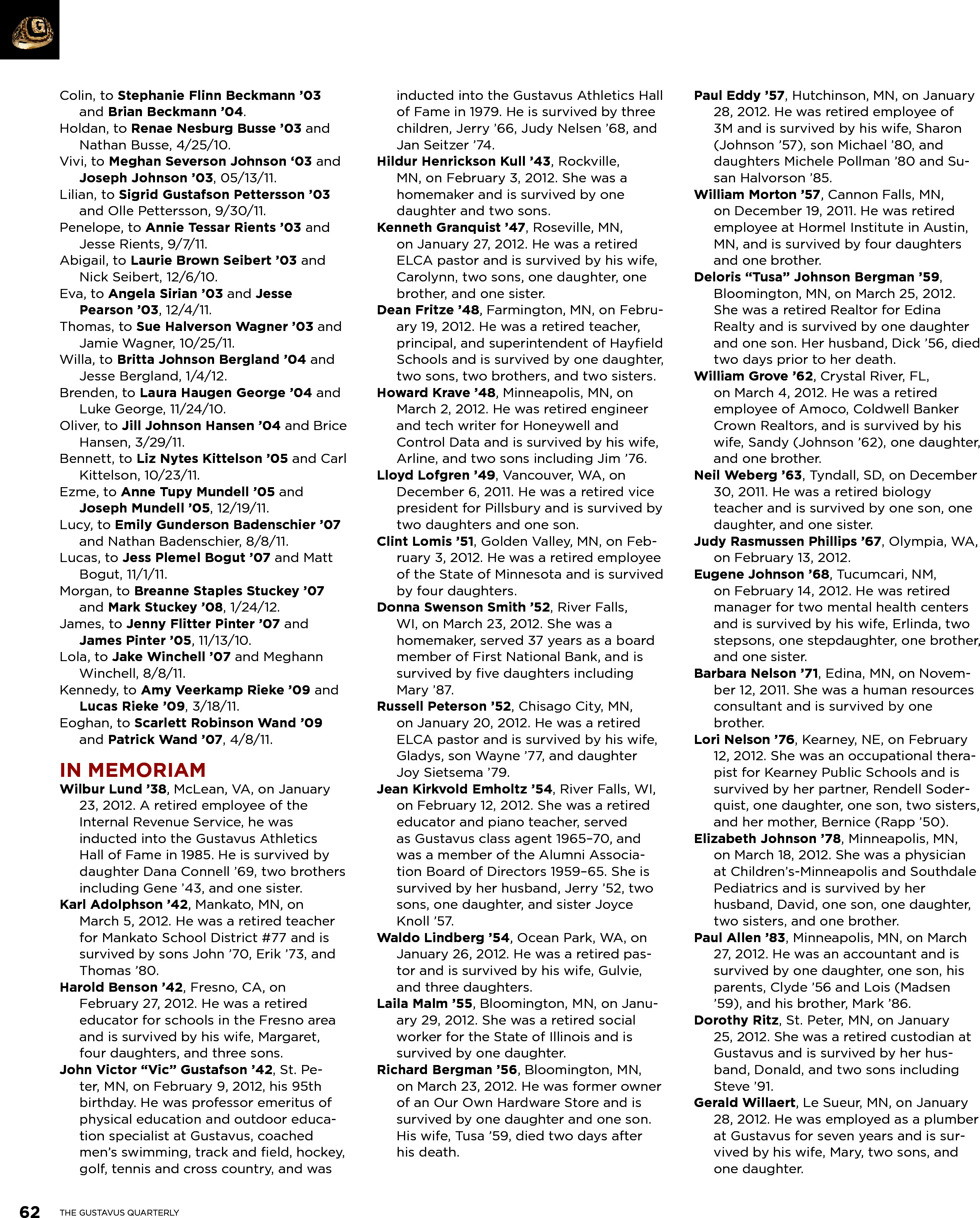 quarterly page