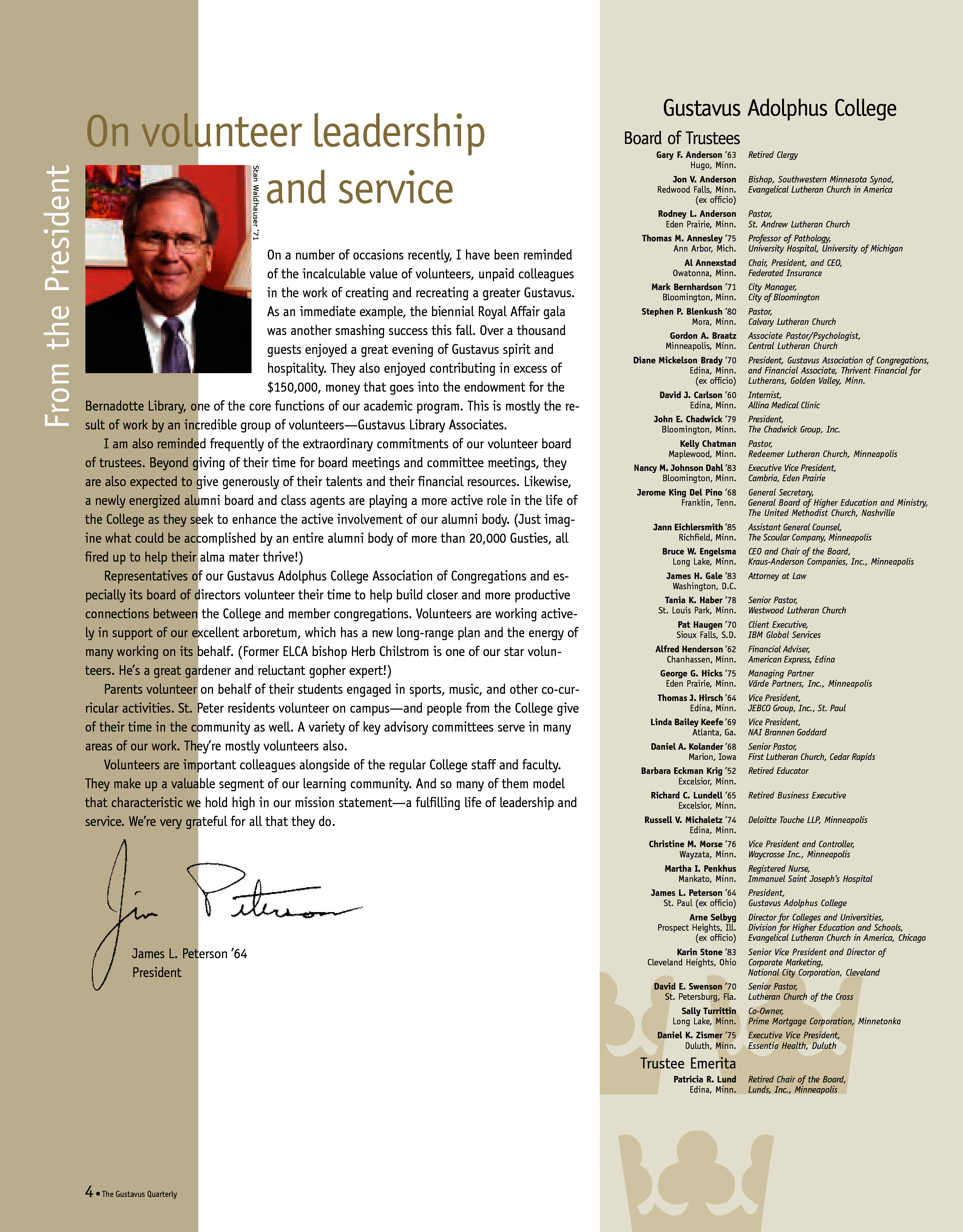 quarterly page