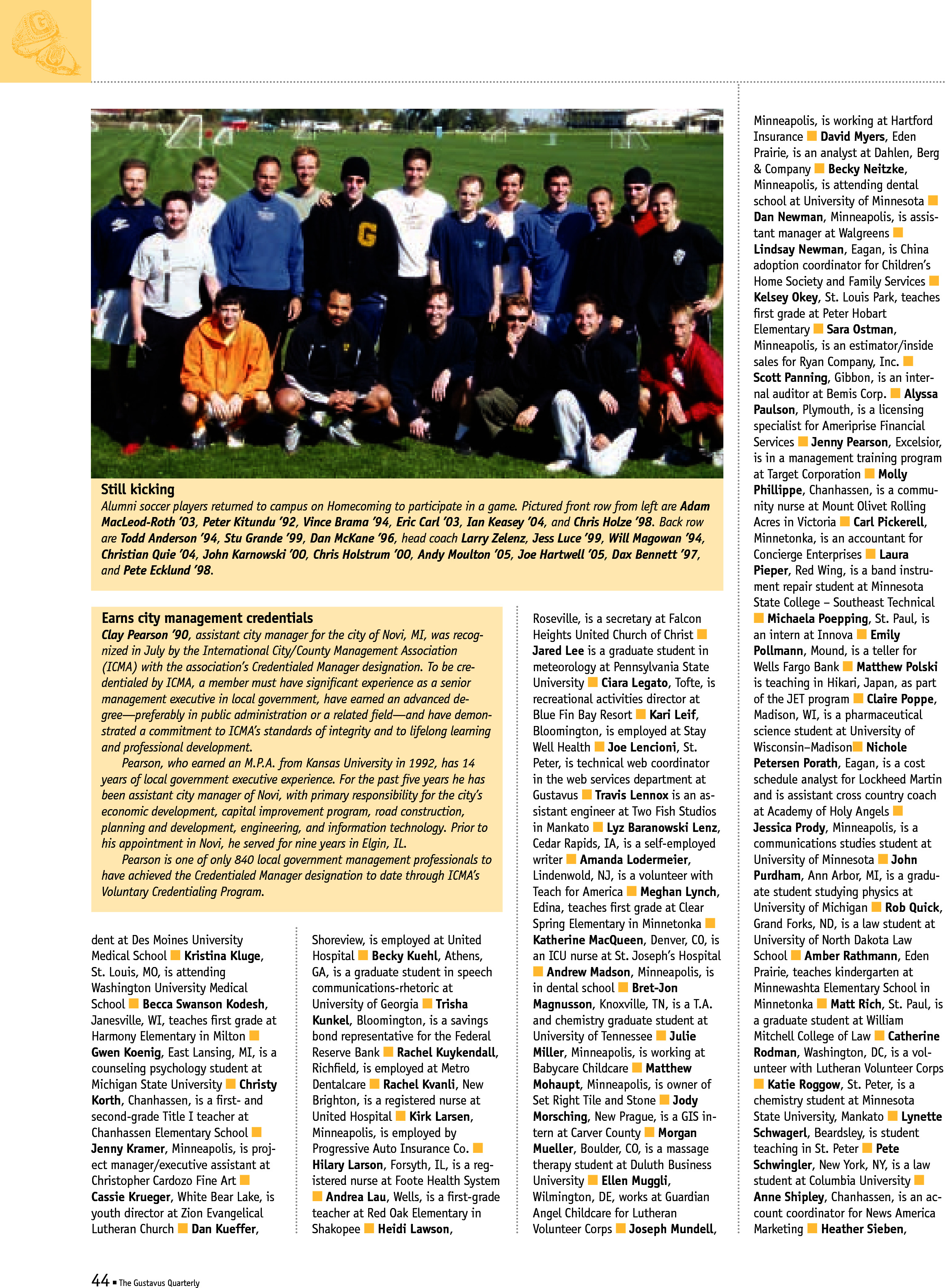 quarterly page