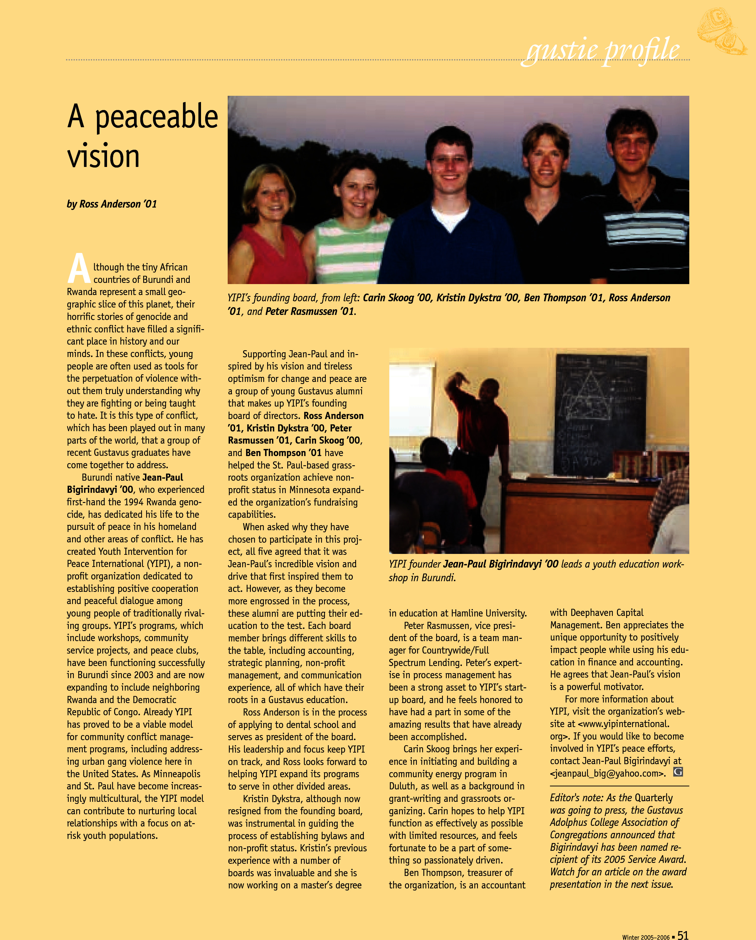 quarterly page