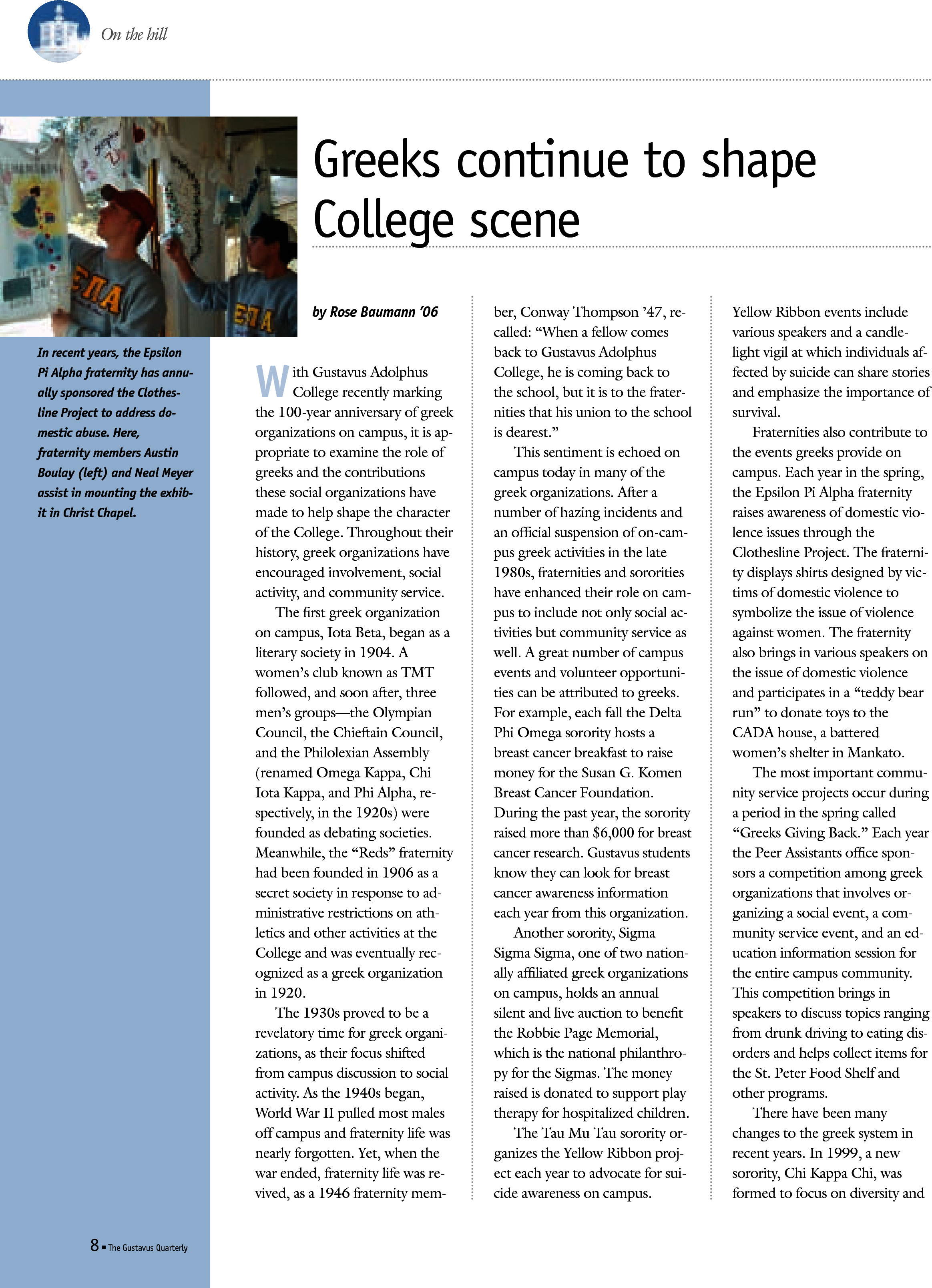 quarterly page