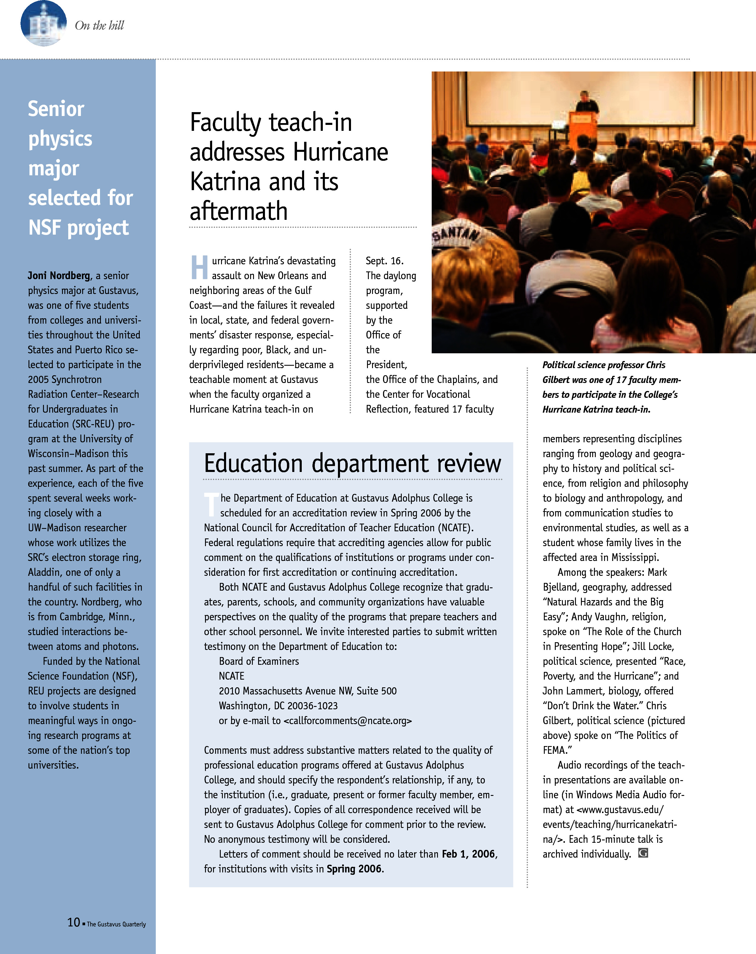 quarterly page