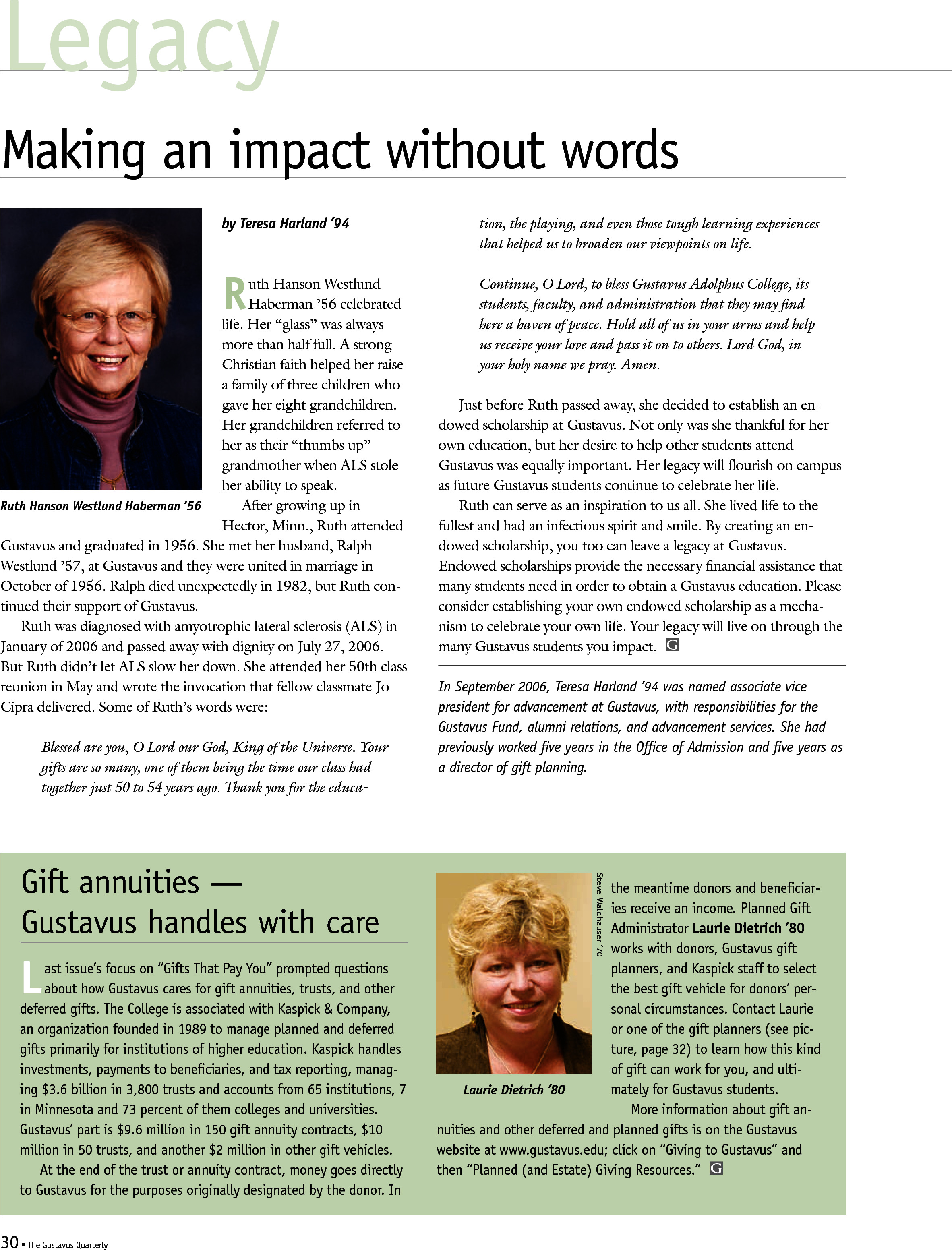 quarterly page