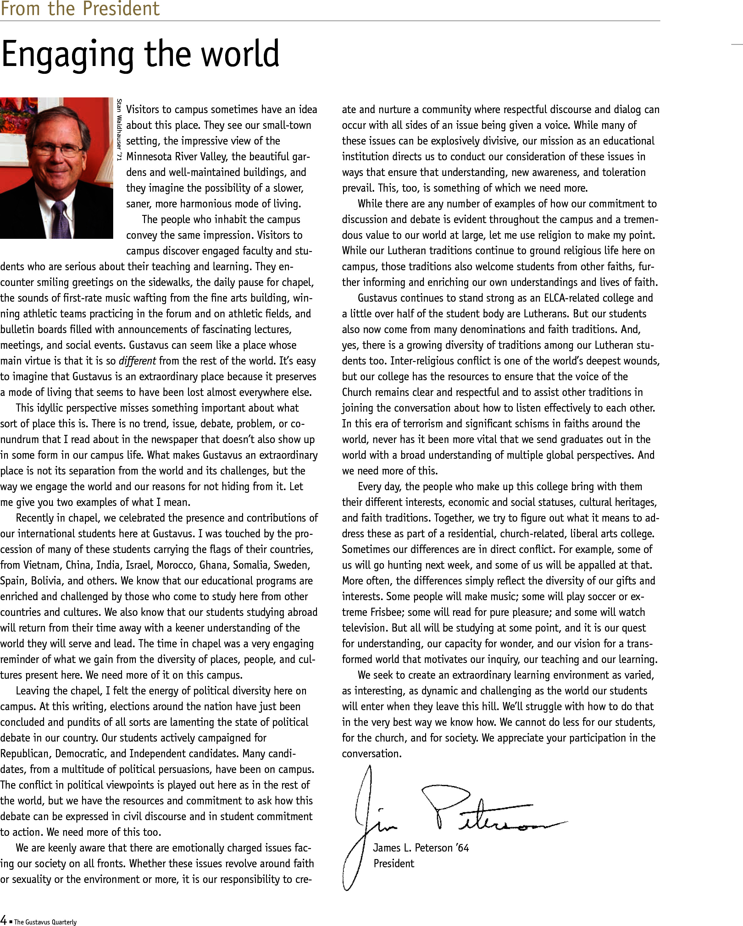 quarterly page