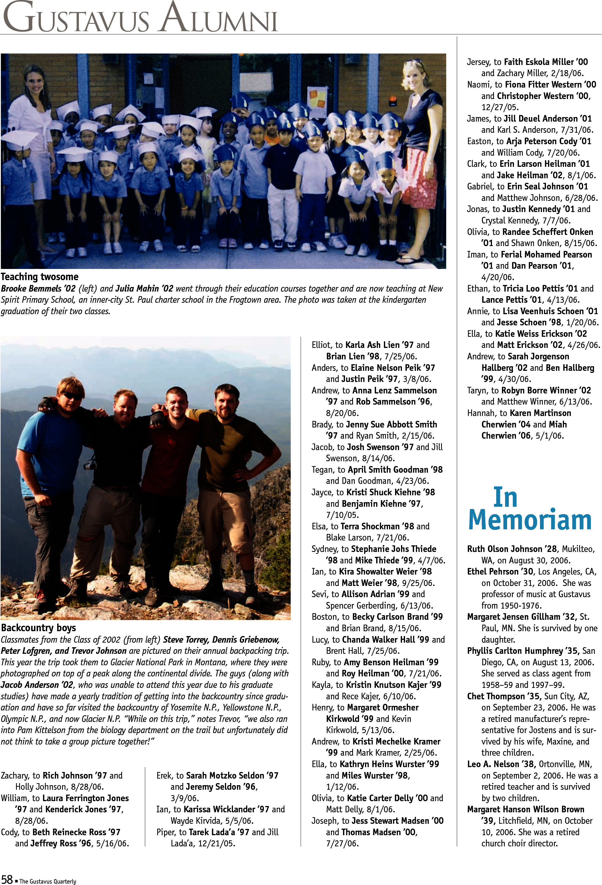 quarterly page